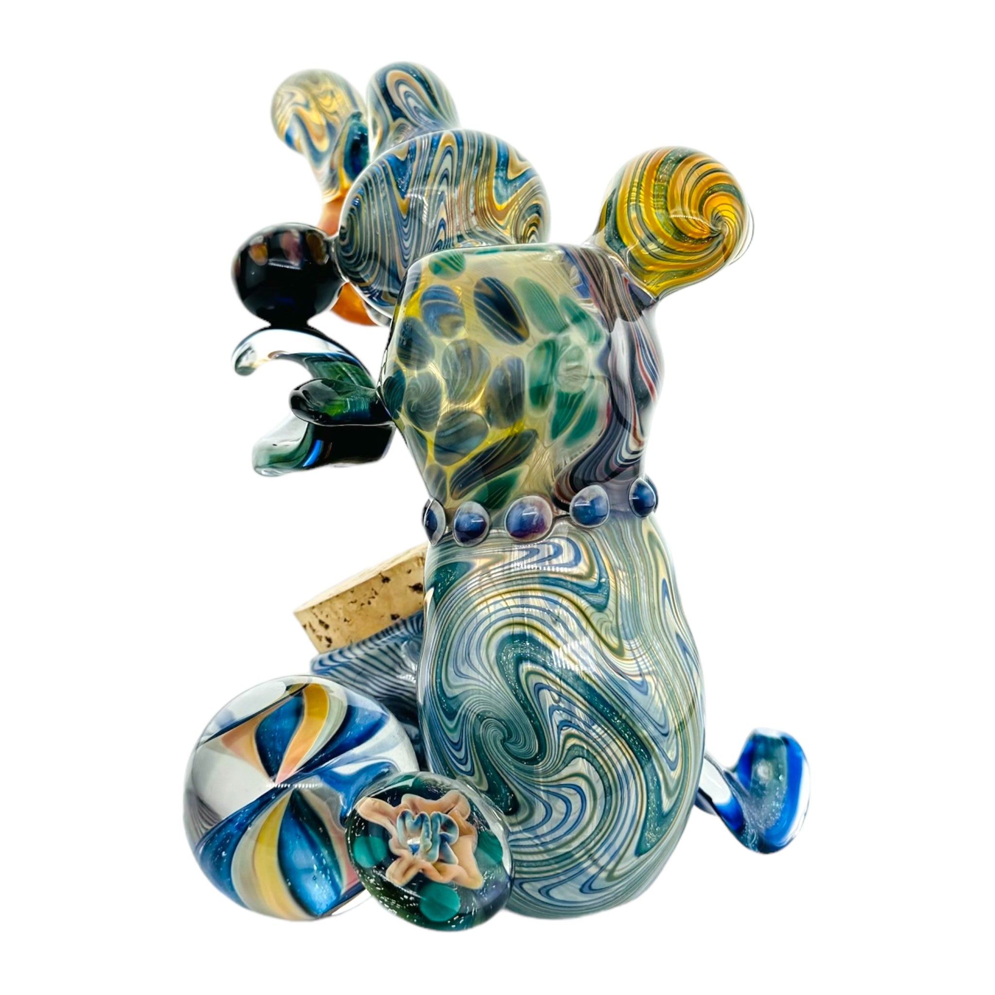 Large Heady push bowl Bubbler With linework Sections And Stash Jar for sale