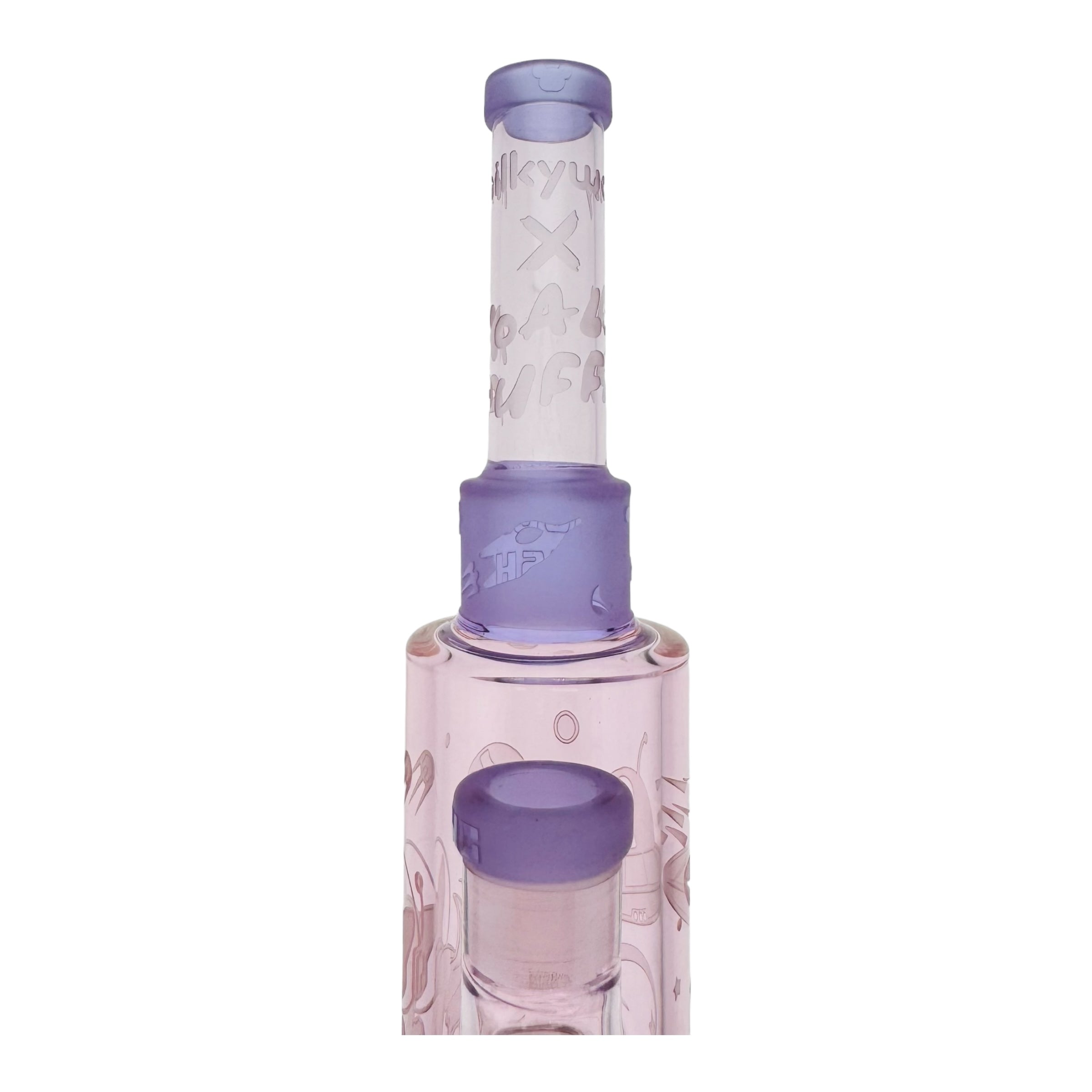 Milkyway Glass x Koala Puffs Moon Sesh 12” Dab Rig Or Bong Pink And Purple