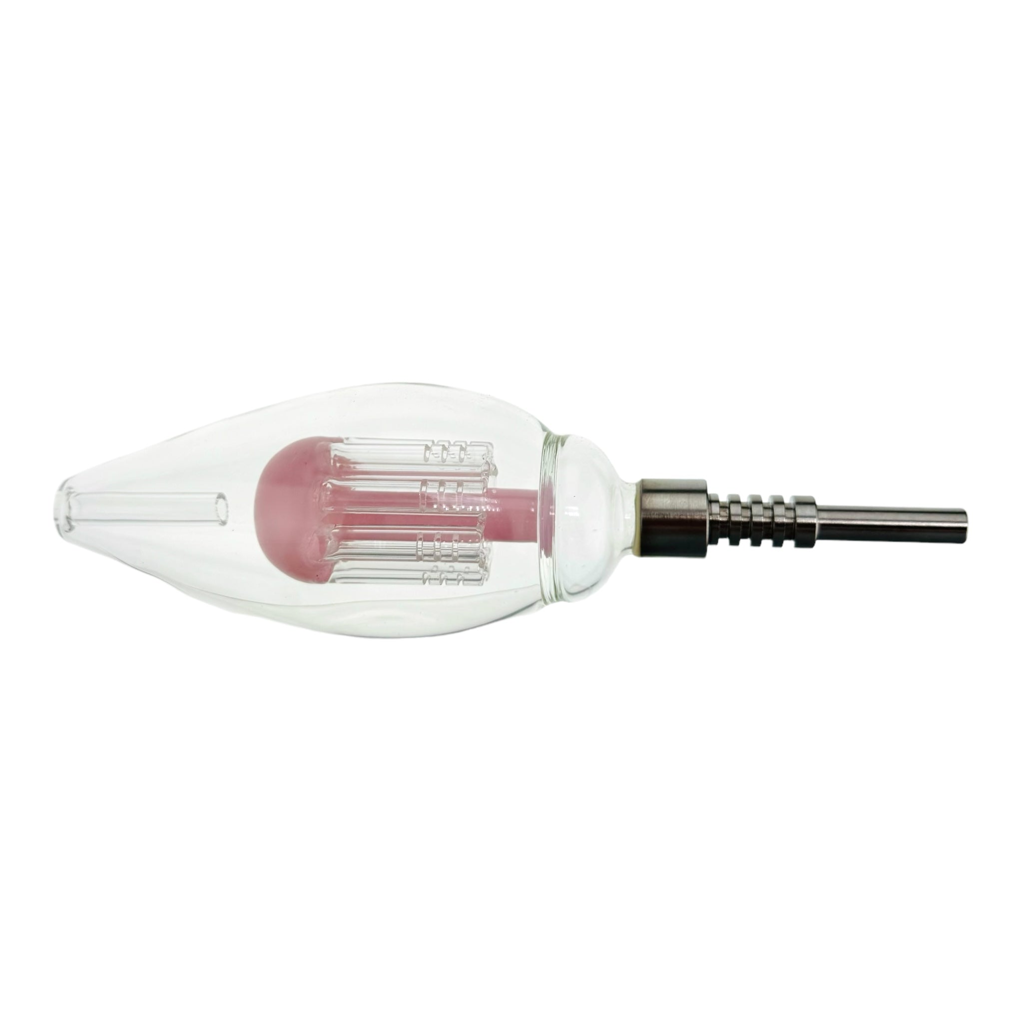 Pink Egg Nectar Collector With Tree Perc And Threaded Metal Tip