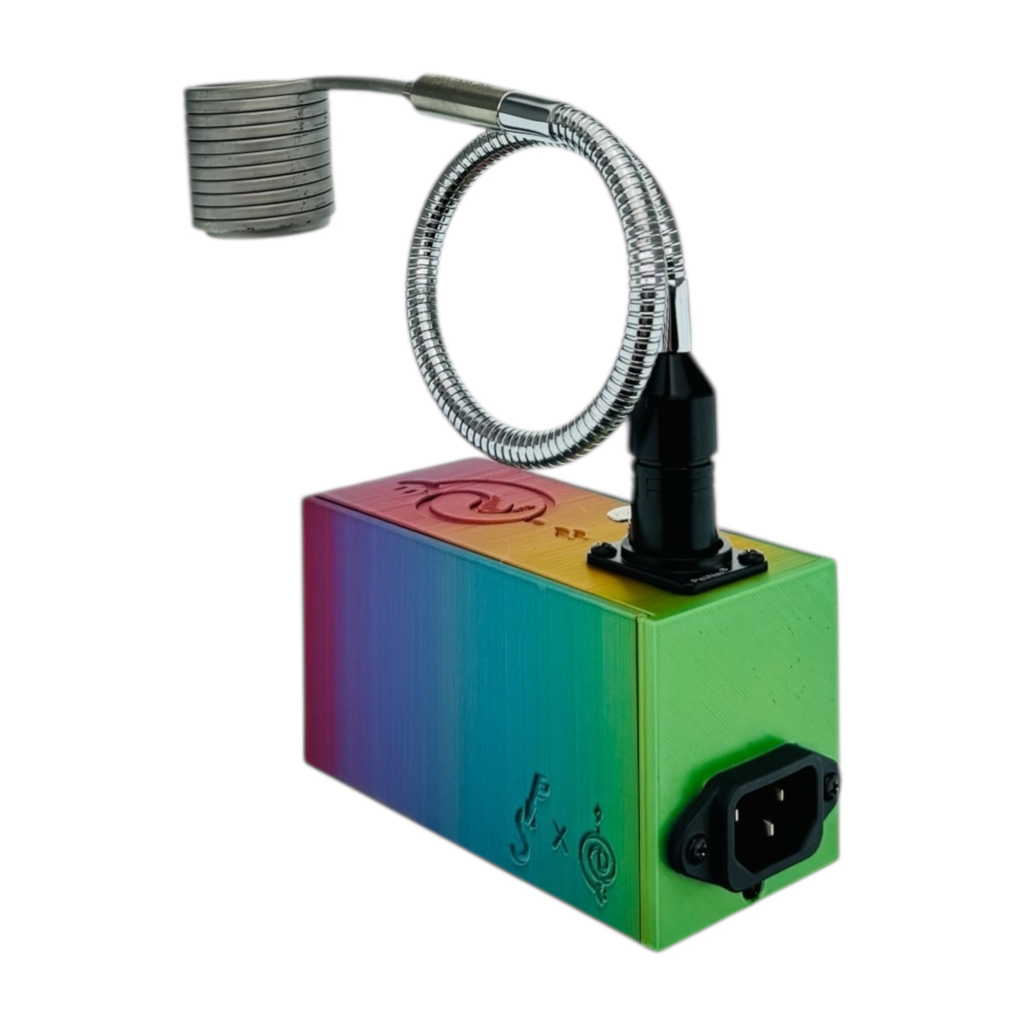 Disorderly Conduction Enail - DC Heat Station E-Nail 3D Printed Controller With V2 XXL Slurper Cobra Coil - Rainbow Fade