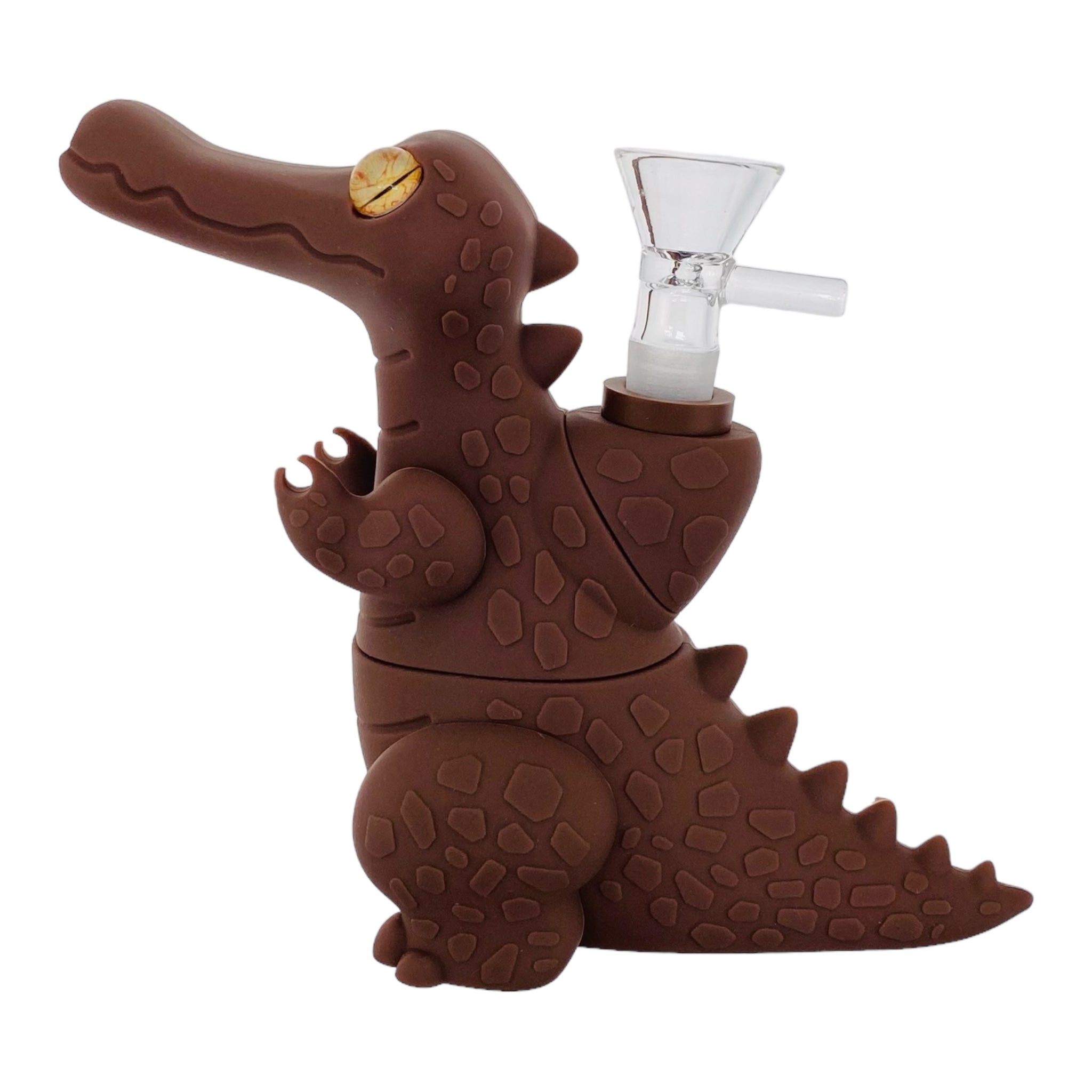 Dinosaur Silicone Rubber Bong Brown