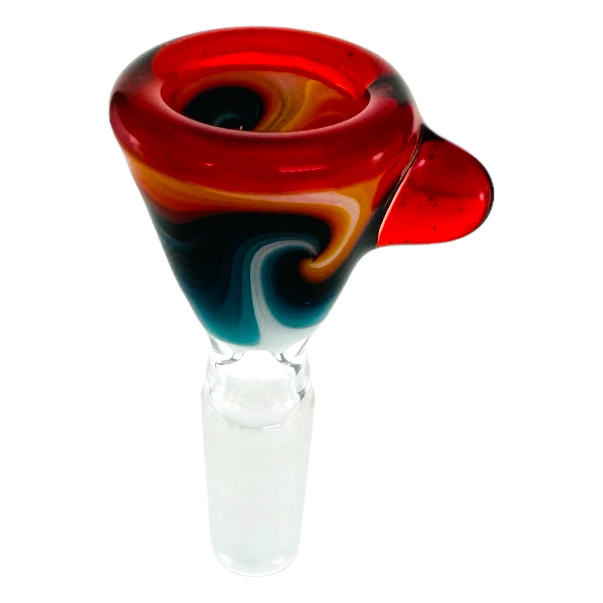 N3RD Glass 10mm Flower Fire And Ice With Red