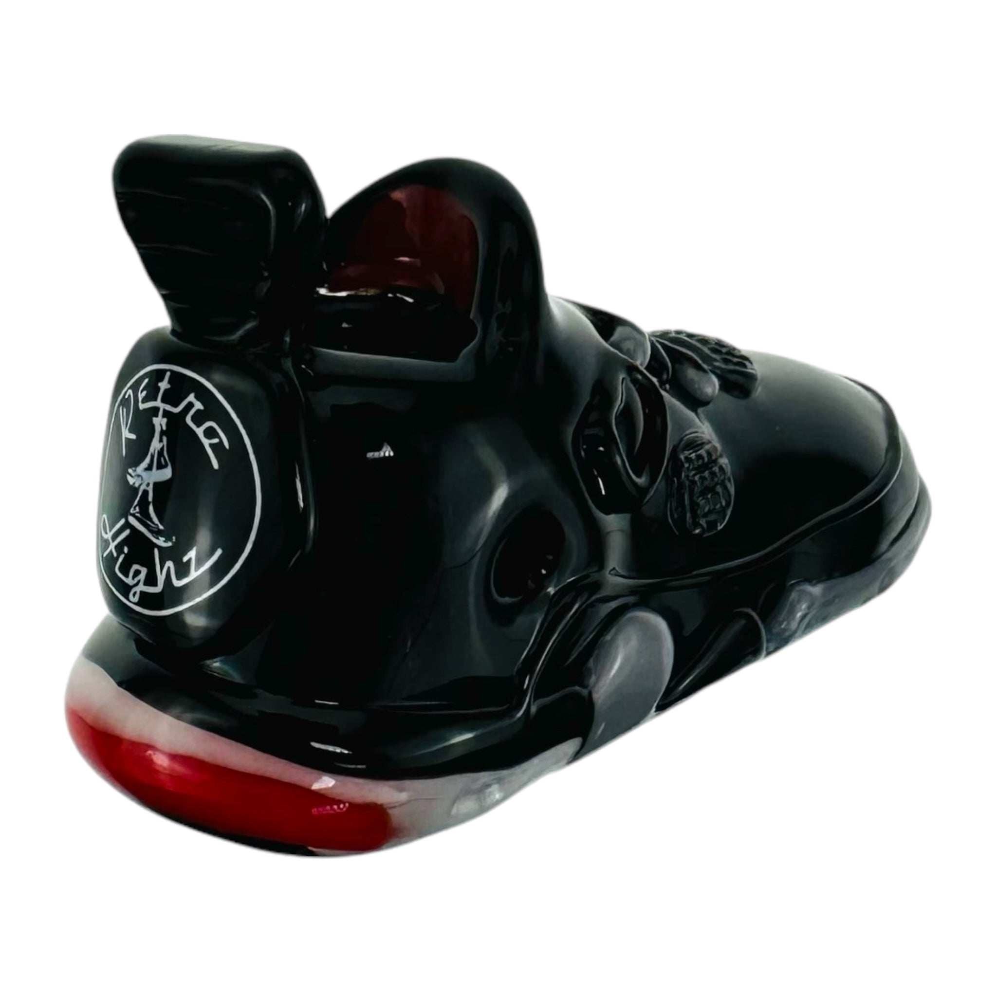 Retro Highz Glass Shoe Hand Pipe Black