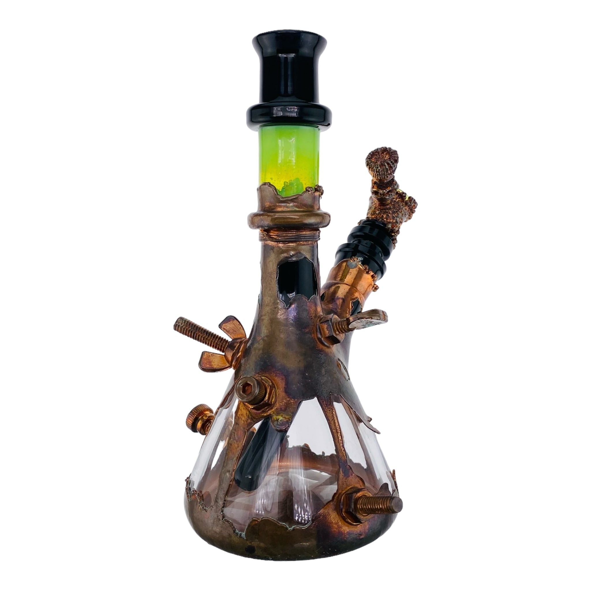 heady glass bong by Snic Barnes Glass Bong With Copper Electroforming for sale