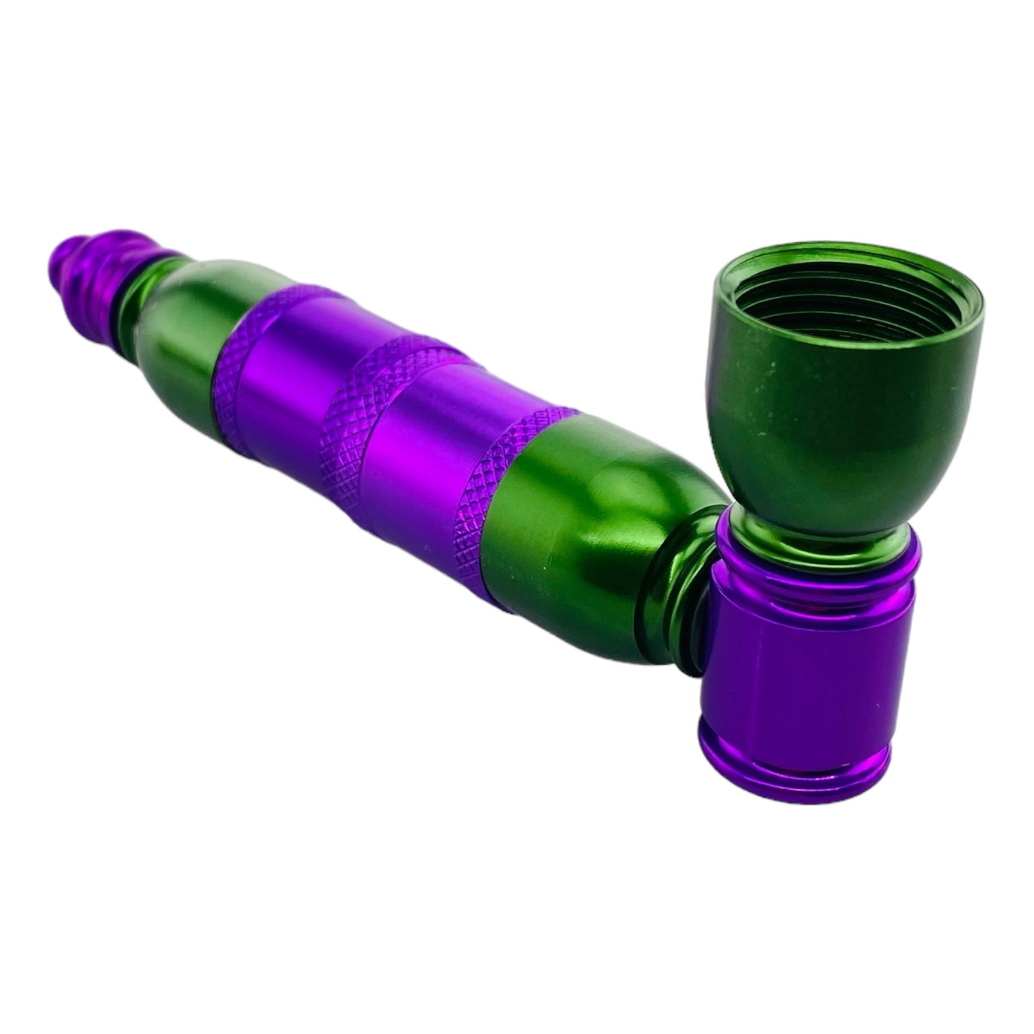 aluminum metal hand pipe for smoking weed pot cannabis or tobacco with multiple chambers for sale