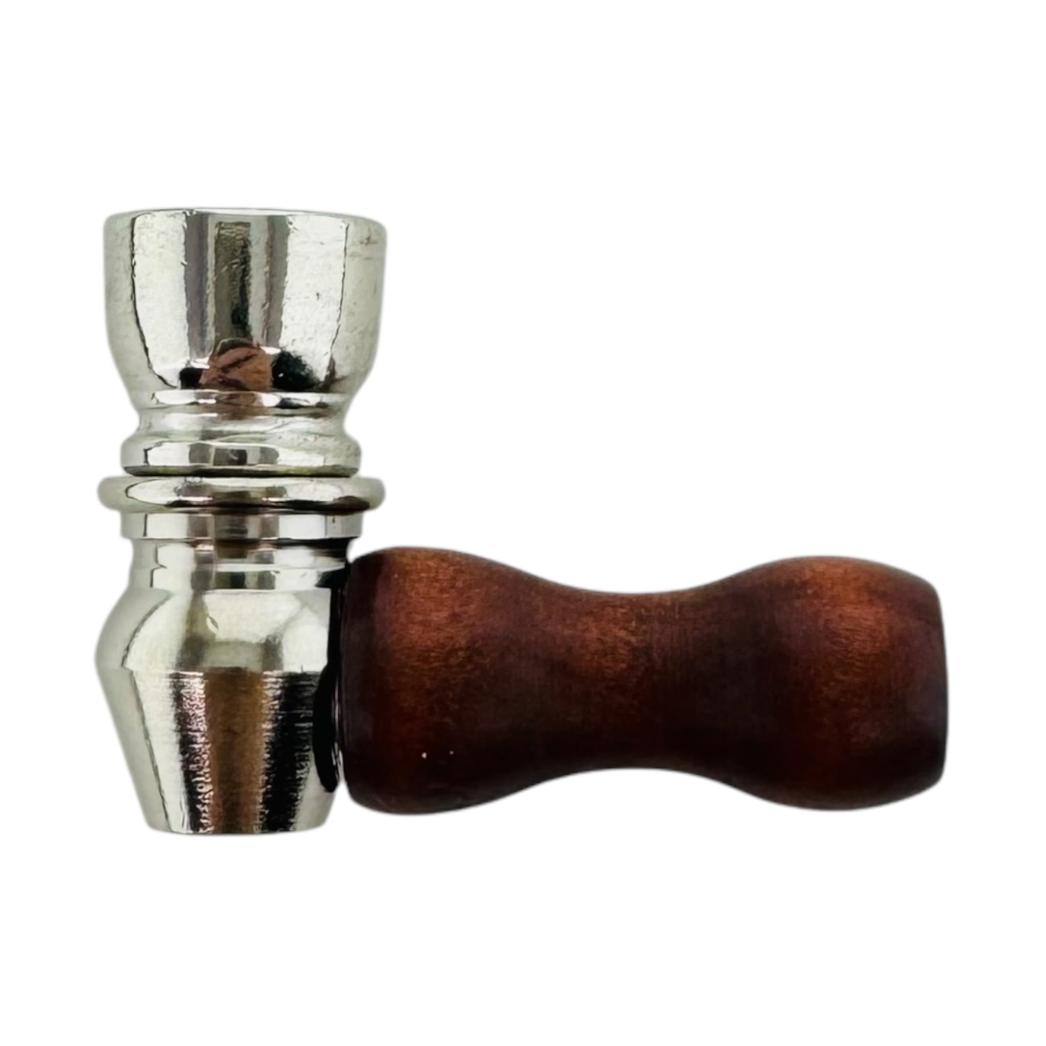 Metal Smoking Pipes Mini One Hitter Hand Pipe With Wood Mouthpiece aluminum steel