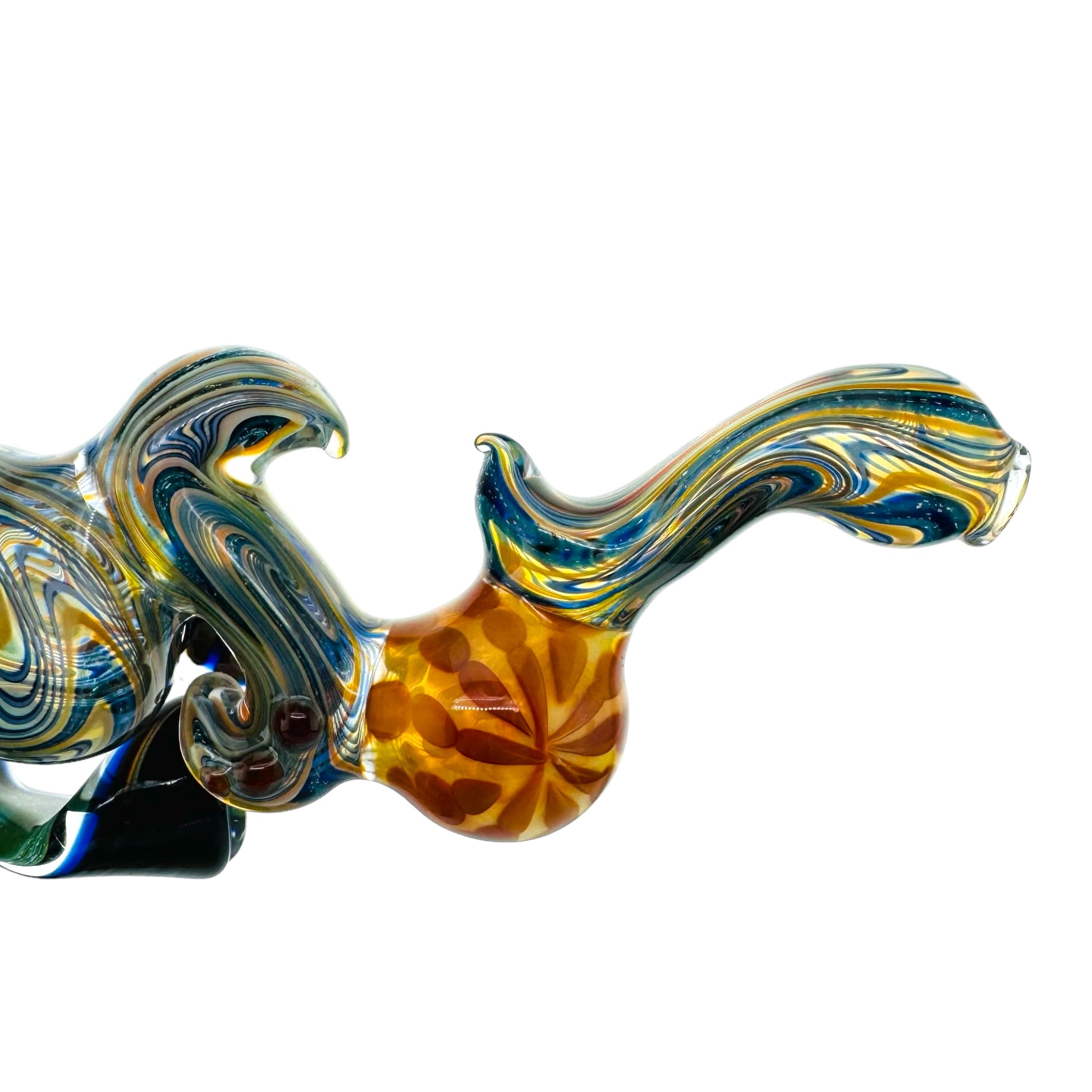 Large Heady push bowl Bubbler With linework Sections And Stash Jar for sale