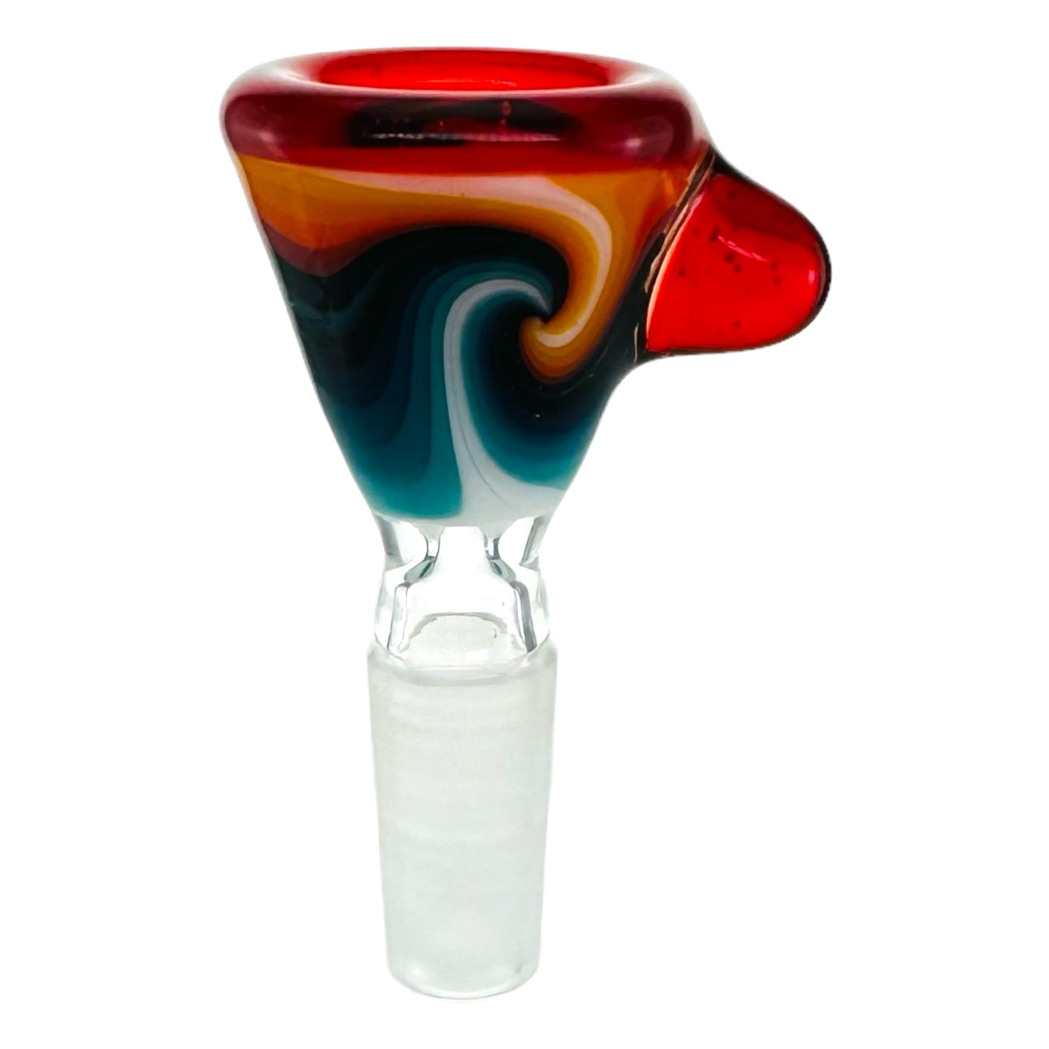 N3RD Glass 10mm Flower Fire And Ice With Red