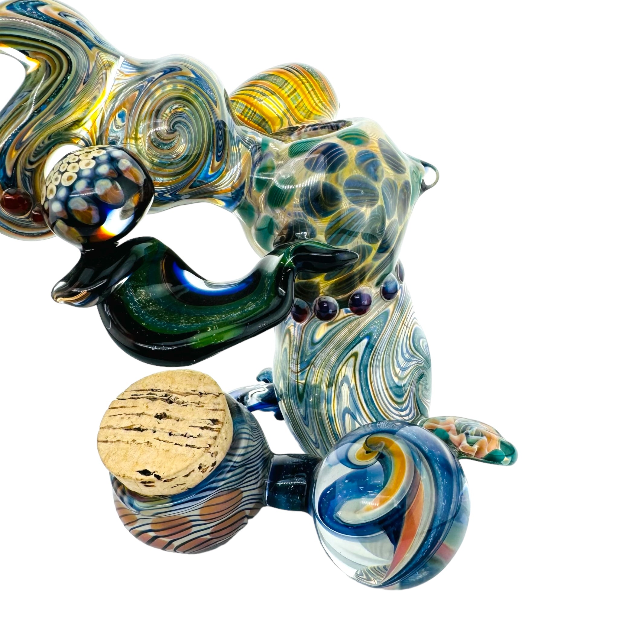 Large Heady push bowl Bubbler With linework Sections And Stash Jar for sale