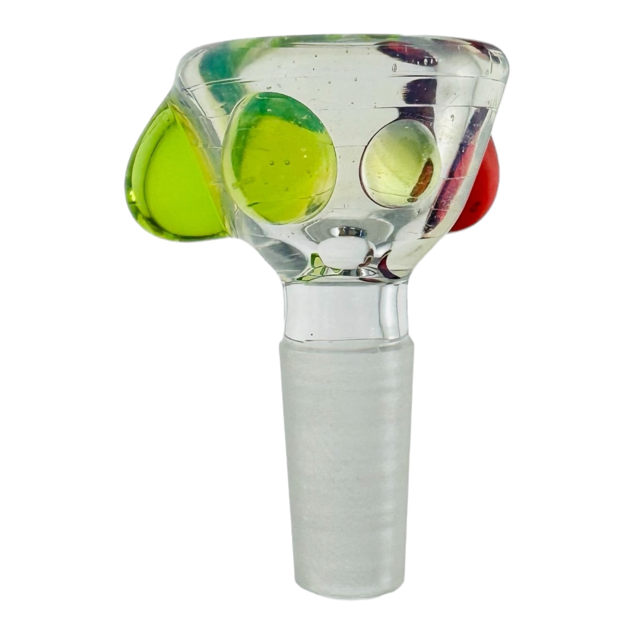Arko Glass 10mm Bong Bowl For Weed Clear Mystic Bowl With Green And Red Dots
