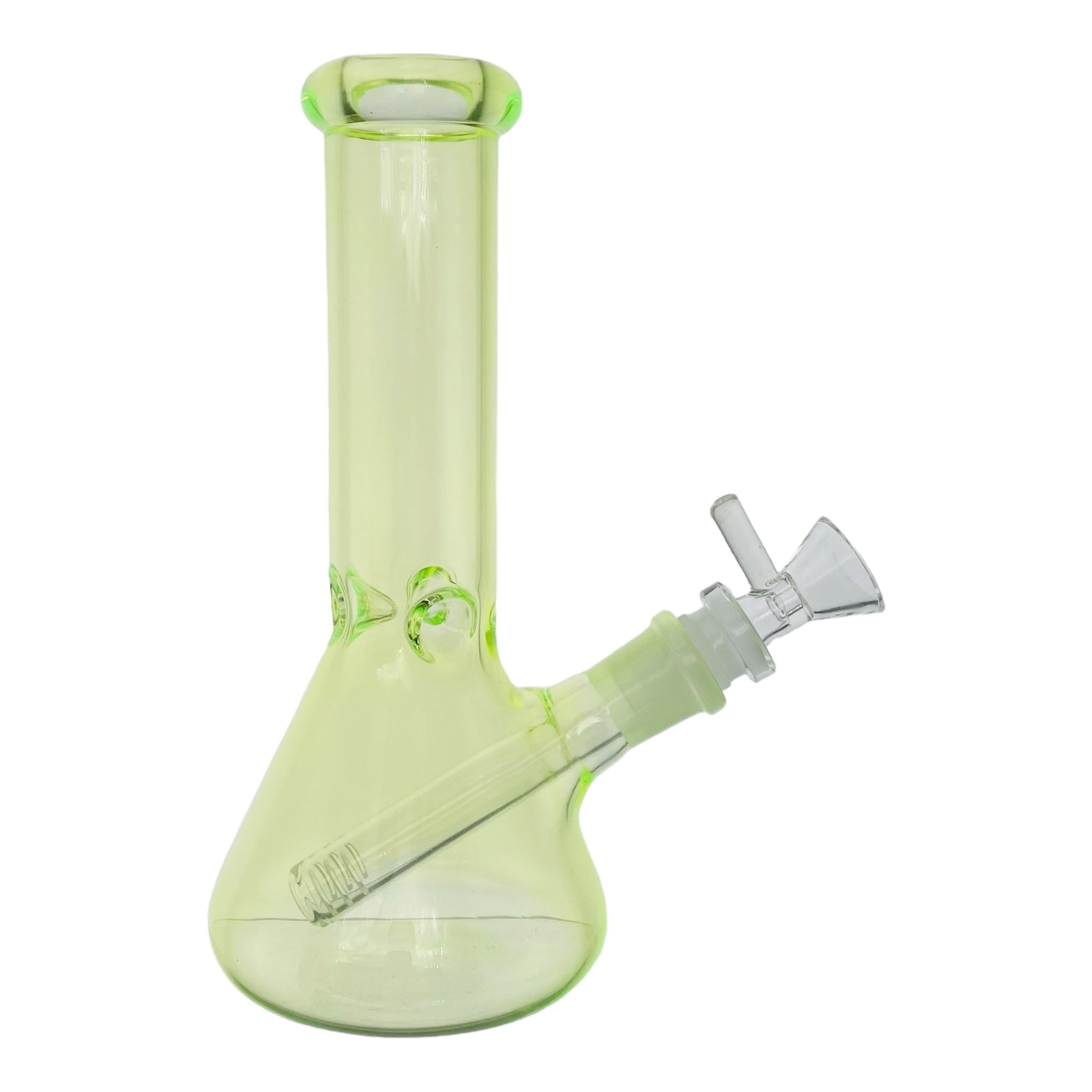 cute and girly bong Green UV Reactive Small Beaker Glass pipe for sale