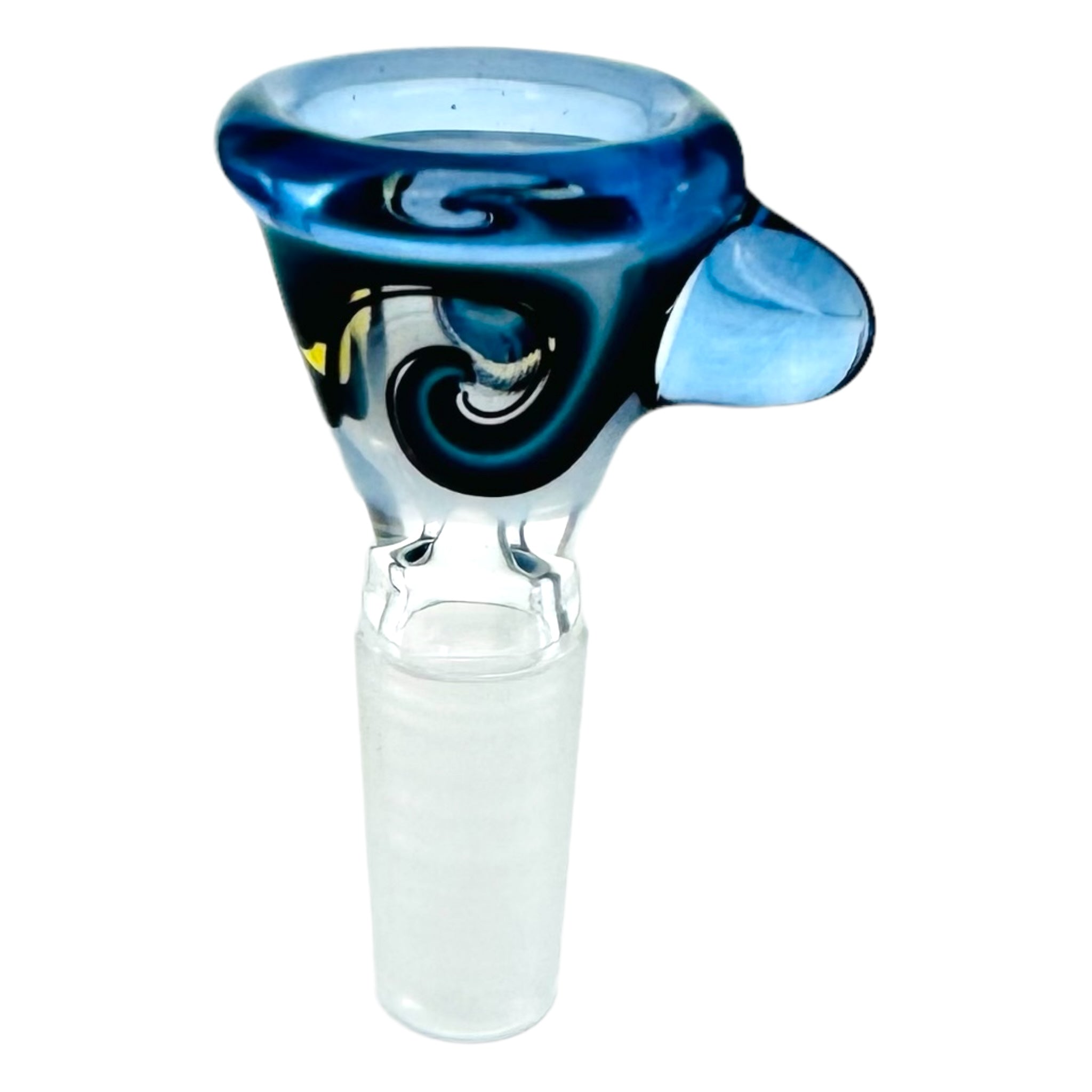 N3RD Glass 10mm Flower Bowl Blue Ice With Blue