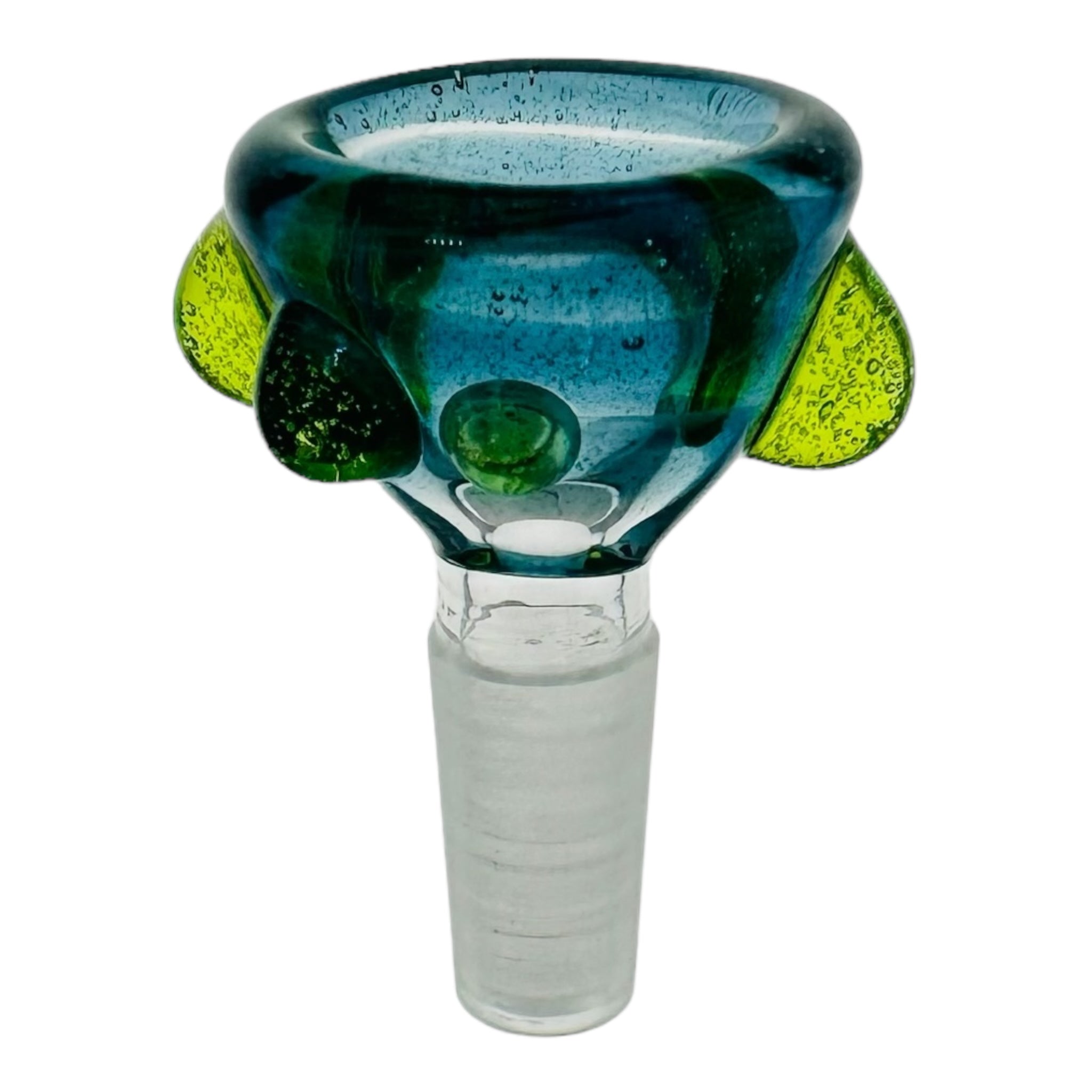 Arko Glass 10mm Flower Bowl Blue Dream Bowl With Hatorade Green Dots