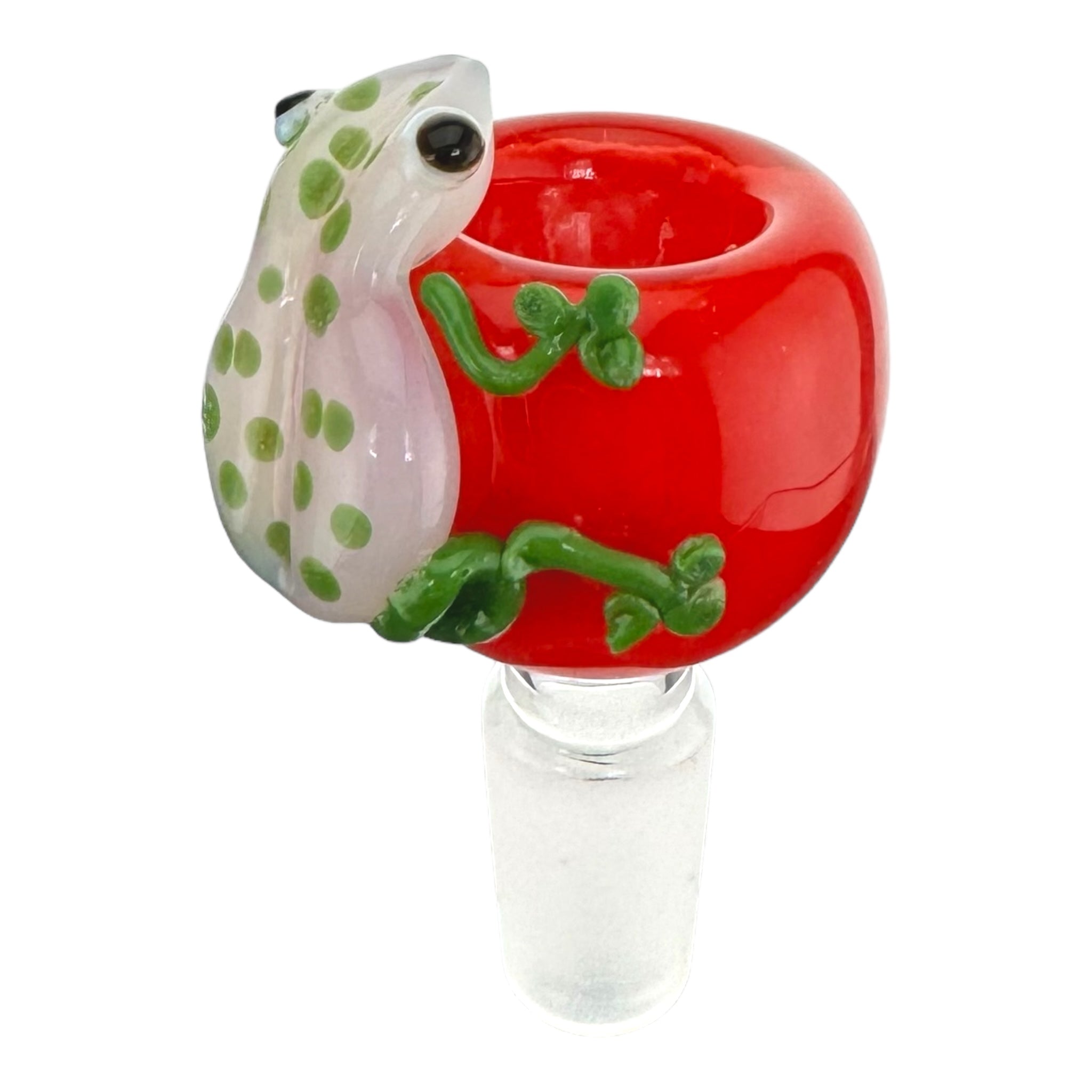 14mm Bong Bowl With Red Bubble And Green Frog for sale