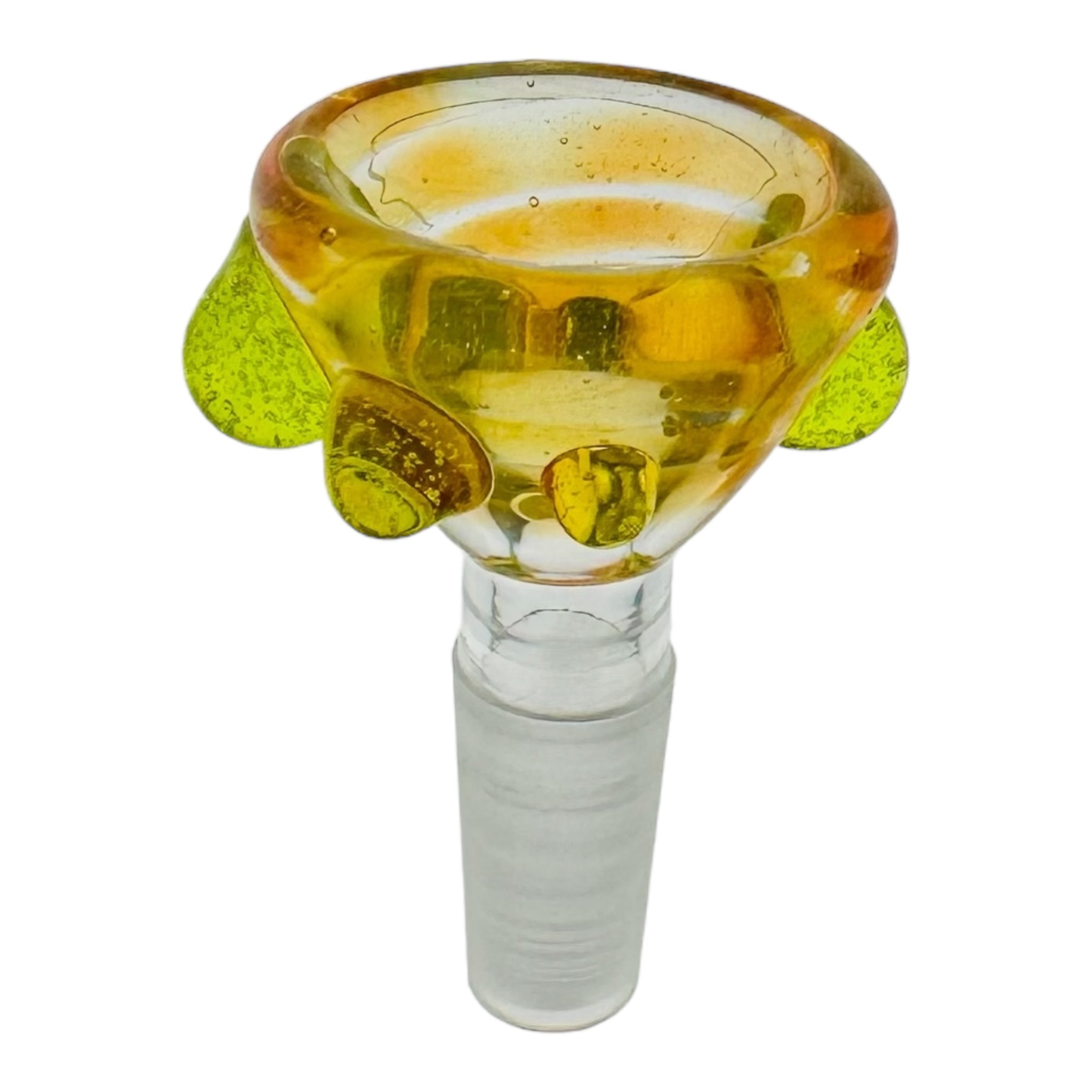 Arko Glass 10mm Bong Bowl For Weed Tuscan Orange Bowl With Hatorade Green Dots