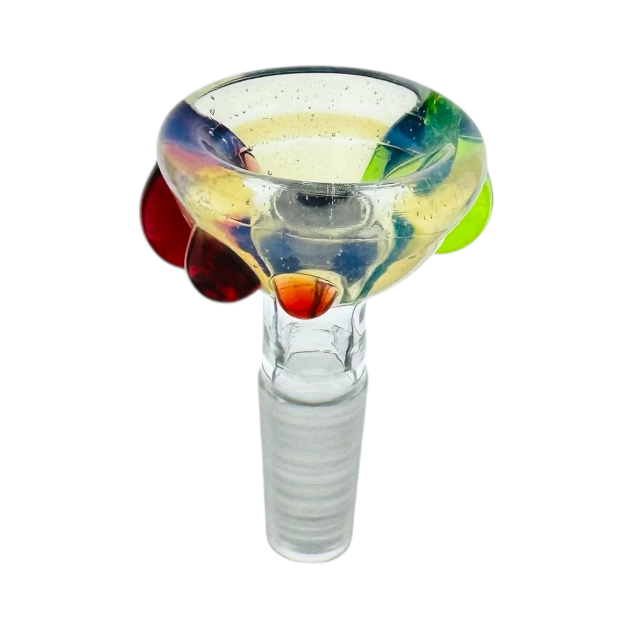 10mm Bong Bowl Piece Mystic Fume Bowl With Green And Red Dots
