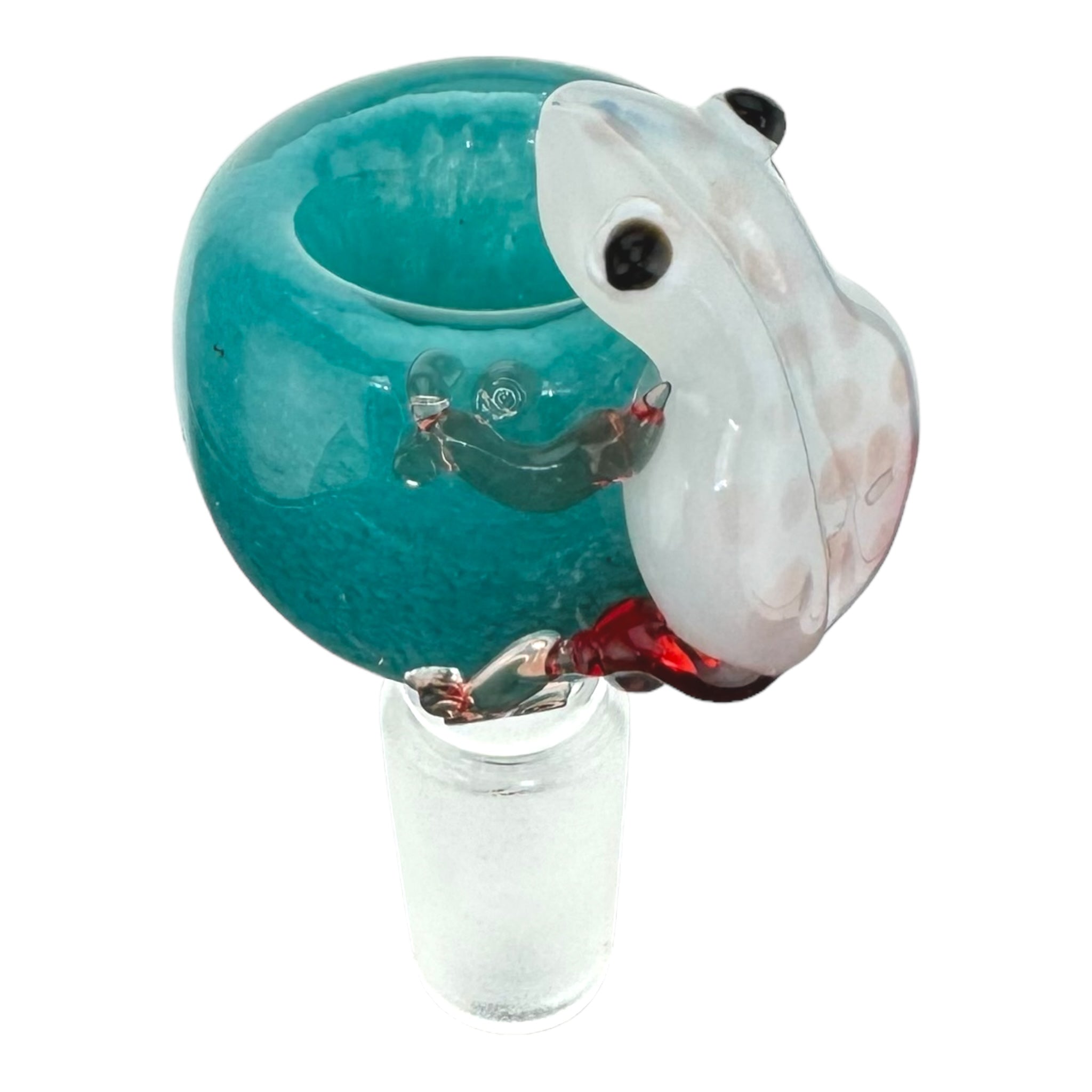 cute 14mm bong Bowl With Teal Bubble And Red Frog for sale