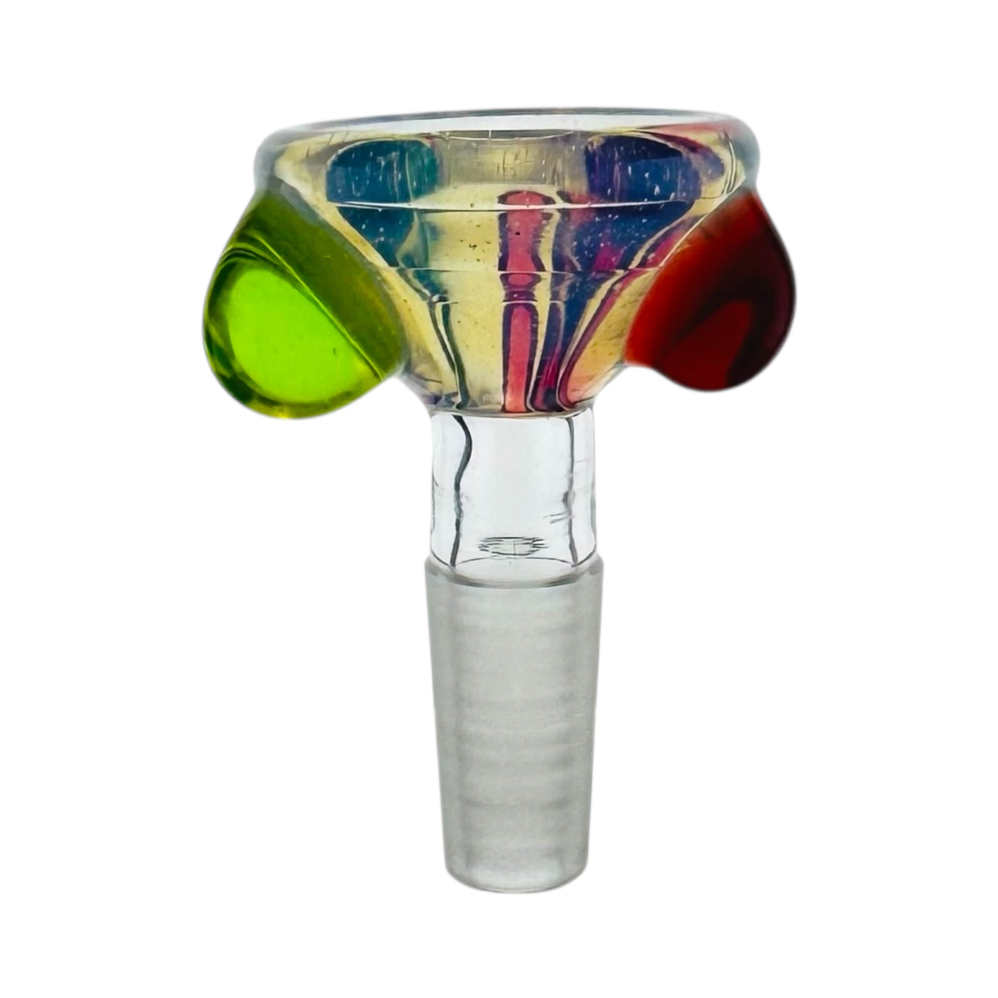 10mm Bong Bowl Piece Mystic Fume Bowl With Green And Red Dots