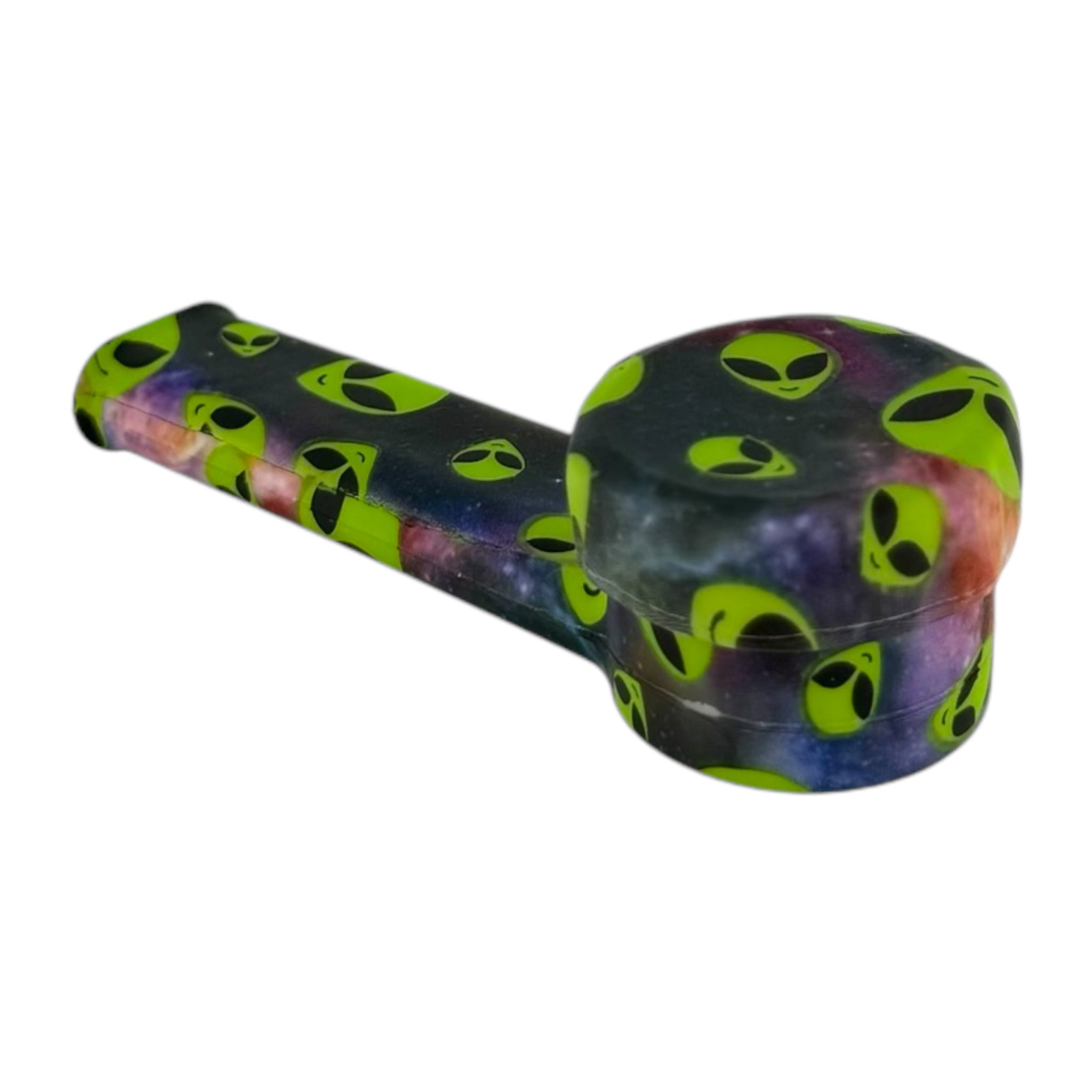 Small Alien Silicone Hand Pipe With Metal Bowl