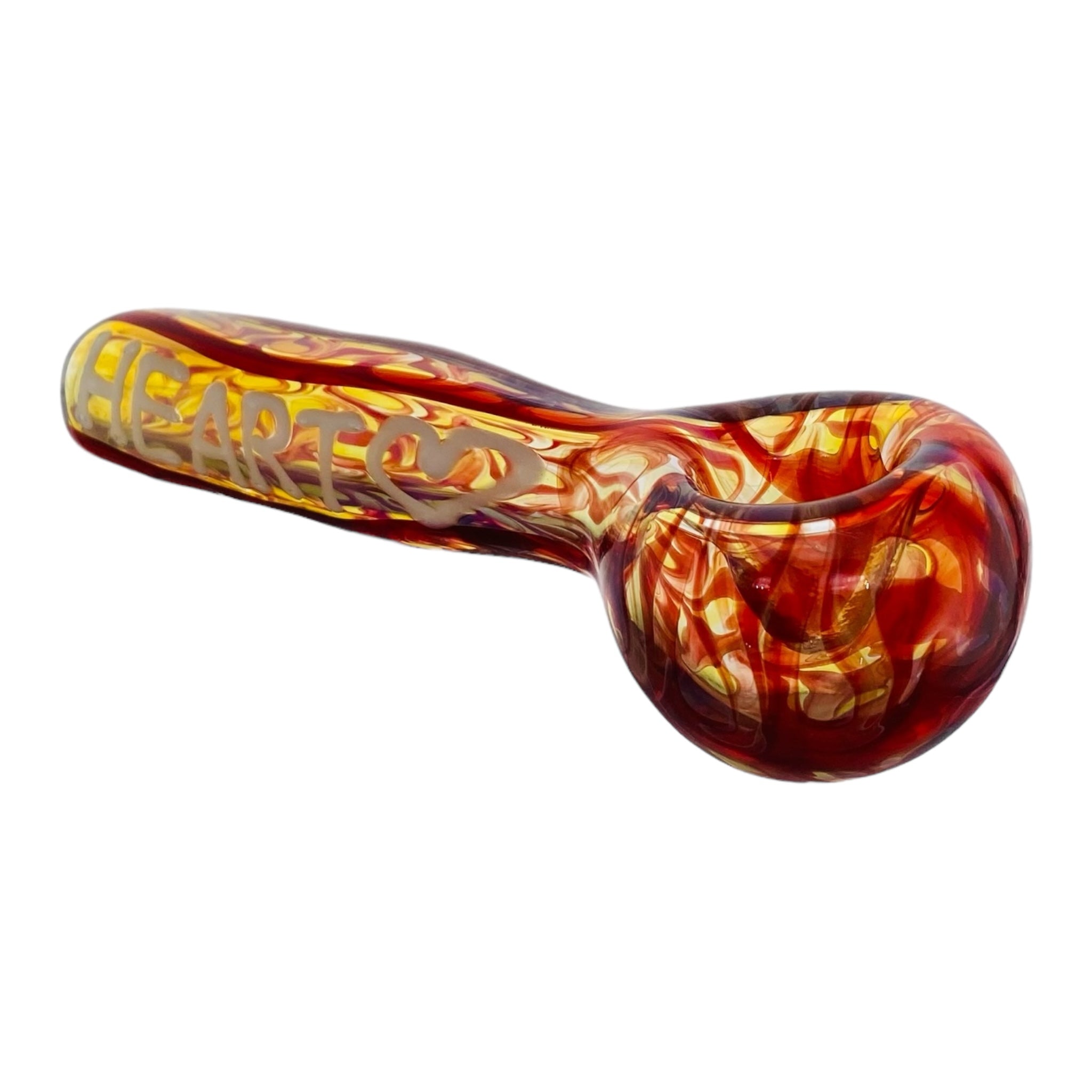 cute Heart Glass Hand Pipe With Red Wrap And Rake for sale free shipping