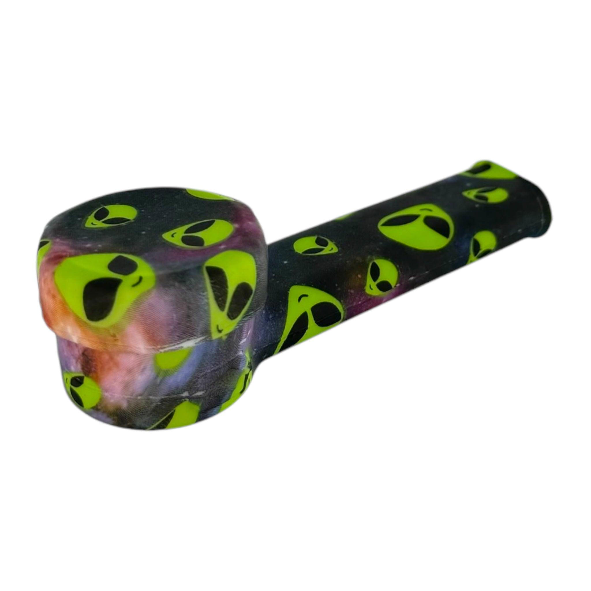 Small Alien Silicone Hand Pipe With Metal Bowl