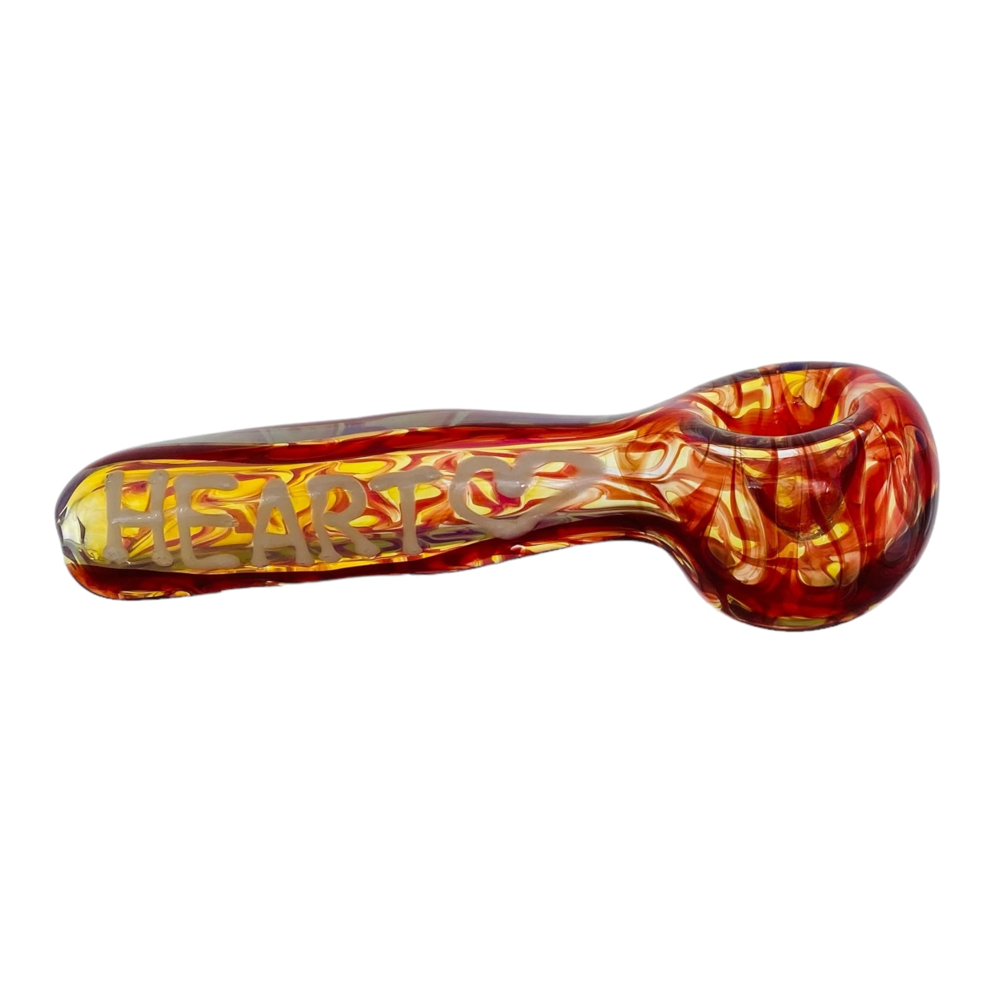 cute Heart Glass Hand Pipe With Red Wrap And Rake for sale free shipping