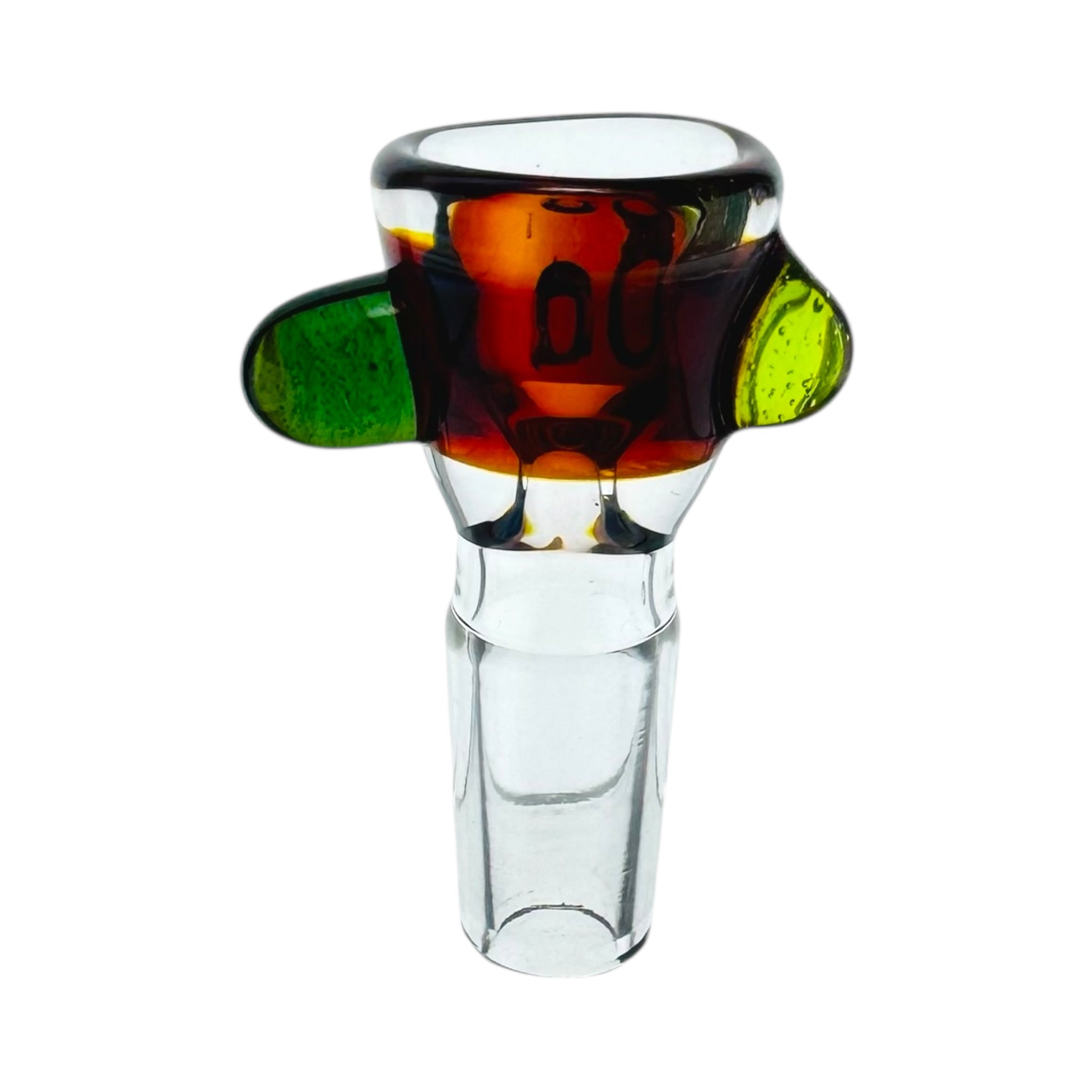 Arko Glass 14mm Flower Bowl Red Linework Bowl With Green Dots