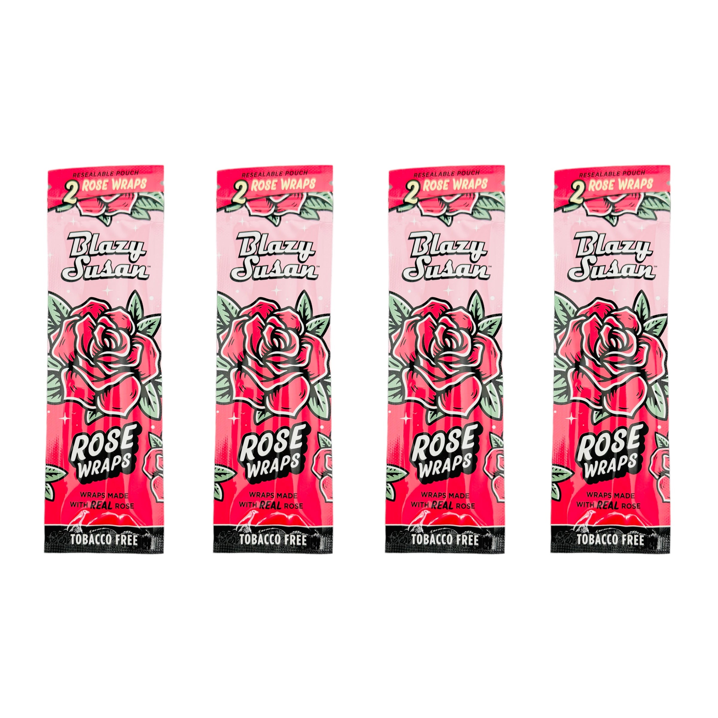 Blazy Susan Rose Wraps 2ct Real Rose Petal Wrap - 4 Packs