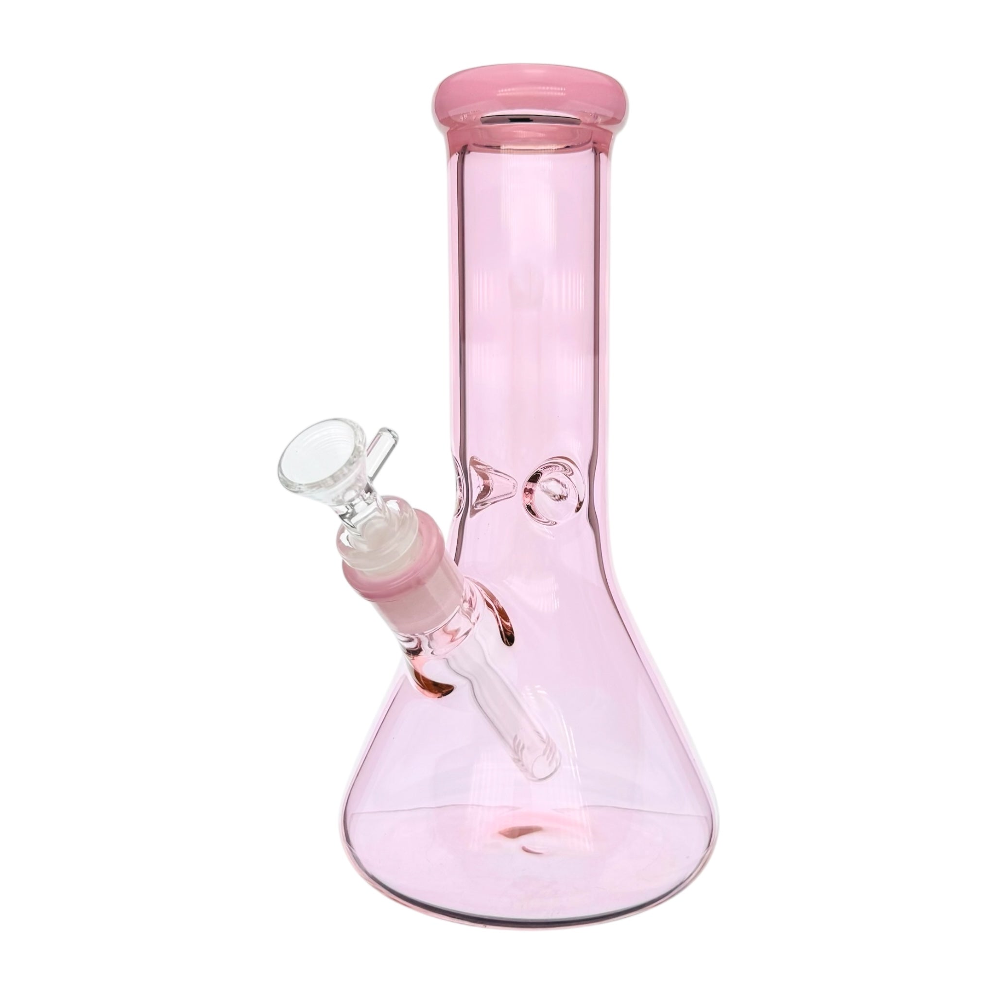 Pink Glass Beaker Bong With Wide Neck 10 Inch