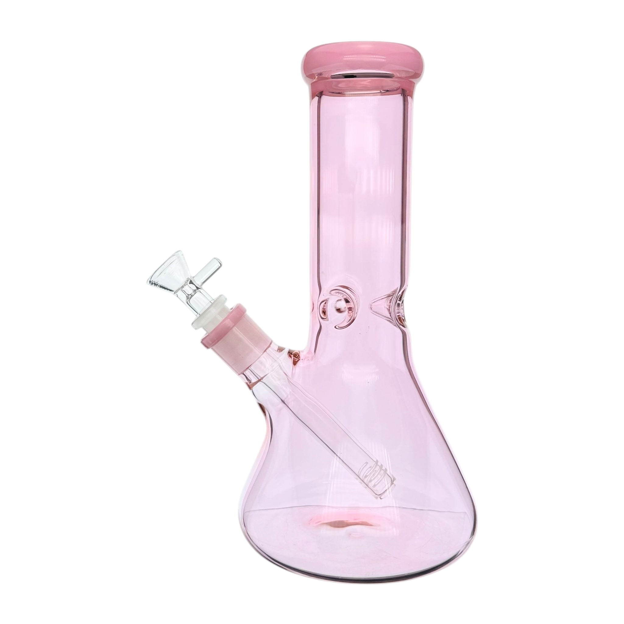Pink Glass Beaker Bong With Wide Neck 10 Inch