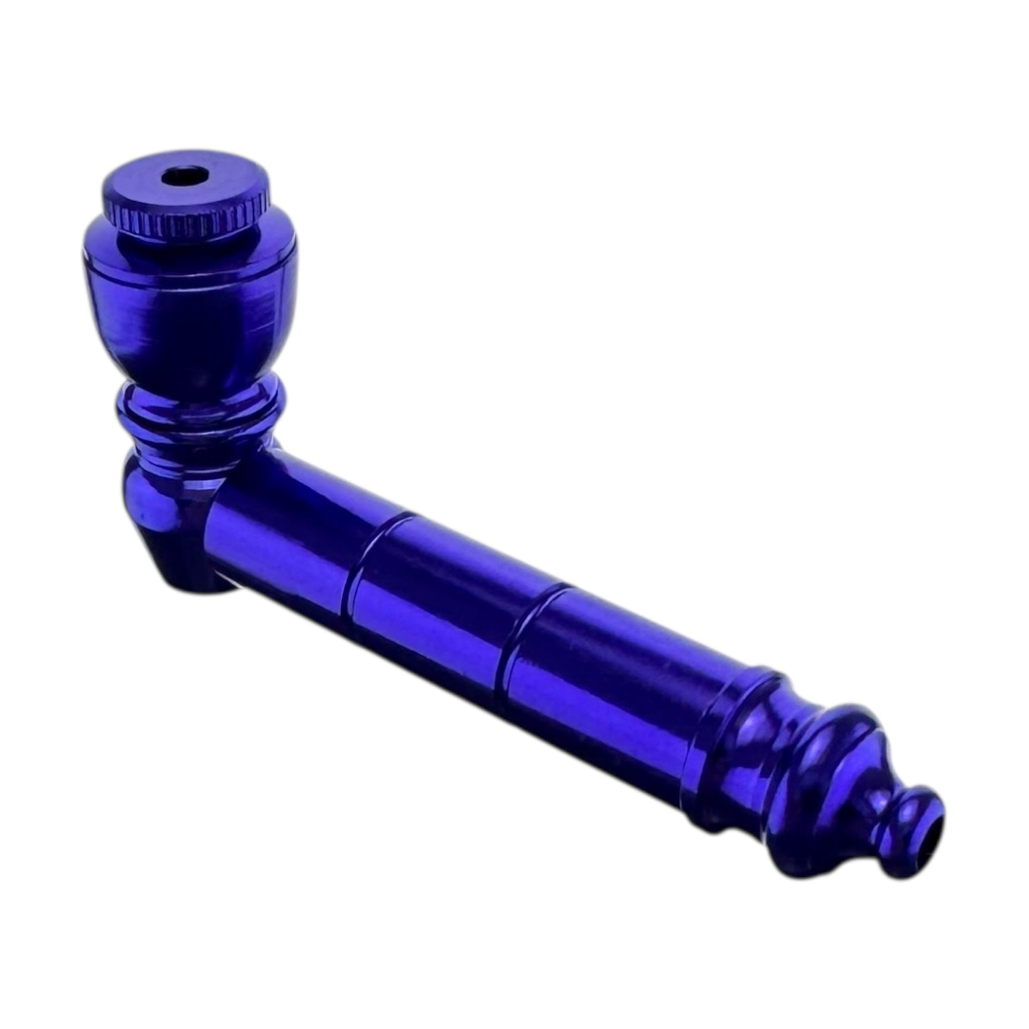 Purple Basic Aluminum Smoking Pipe With Cap on white back ground
