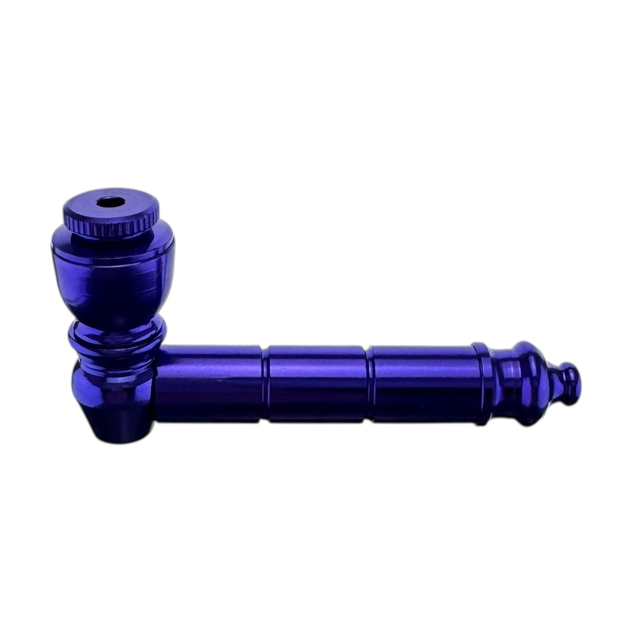 Purple Basic Aluminum Smoking Pipe With Cap on white back ground 