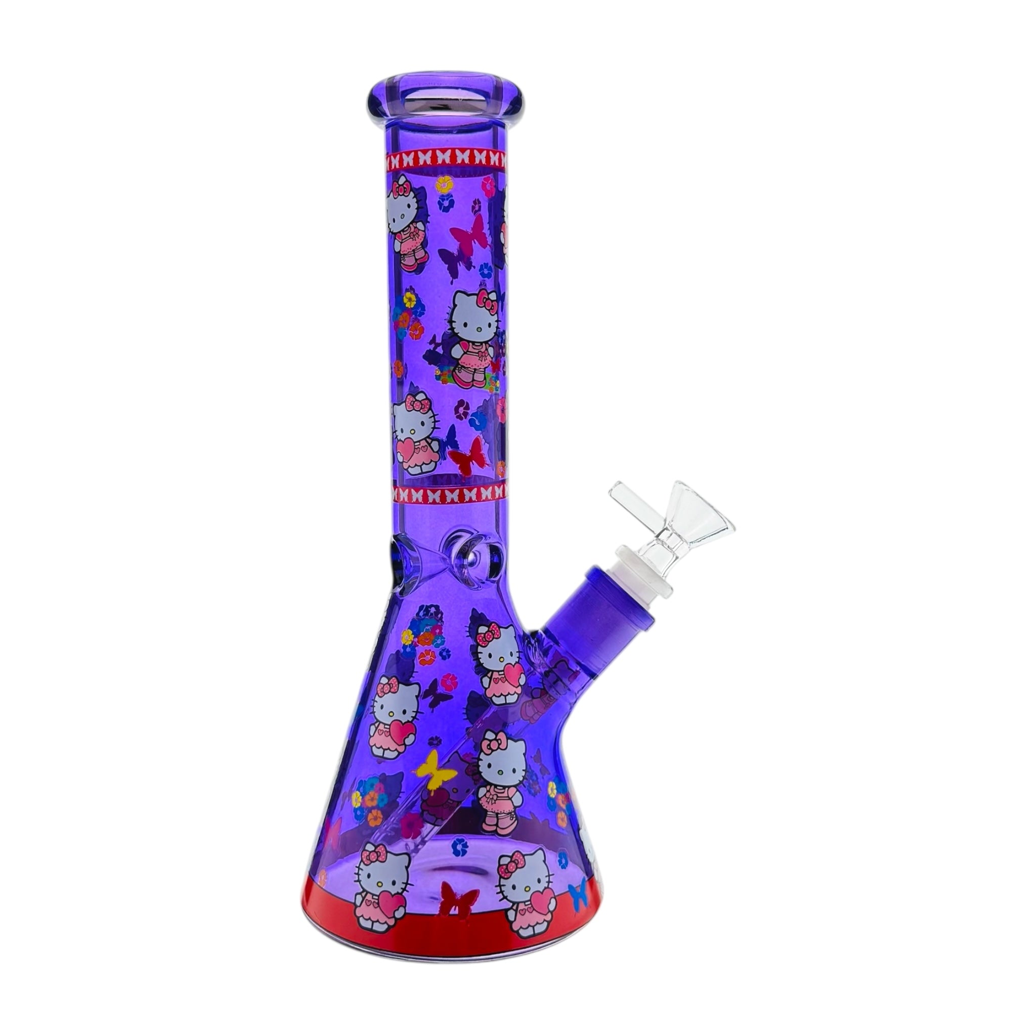 Purple Hello Kitty Bong 10 Inch on white back ground