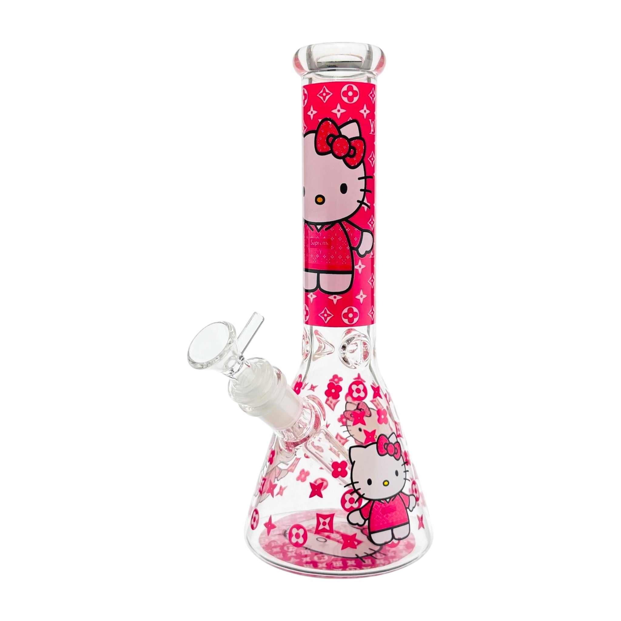 Supreme Pink Hello Kitty water pipe 10 Inch on white back ground