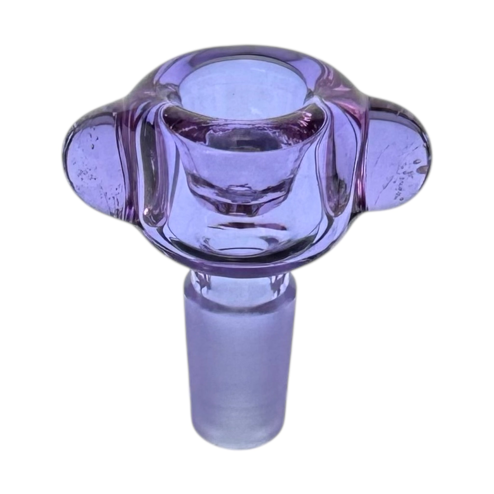 14mm Flower Bowl - Tall Straight Wall Bubble Bong Bowl Piece - Transparent Purple