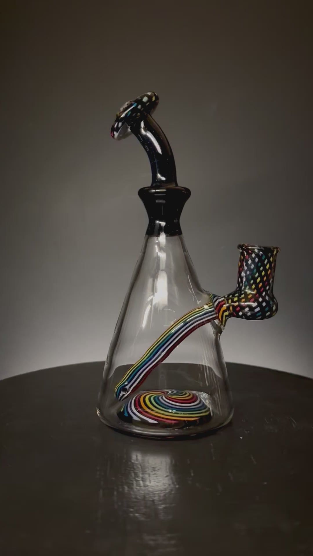 video of Borofarm Rainbow & Black Line Work Banger Hanger Dab Rig