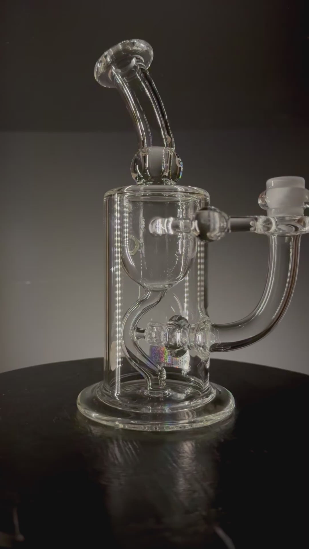 video of mobius glass recurve recycler bong dab rig