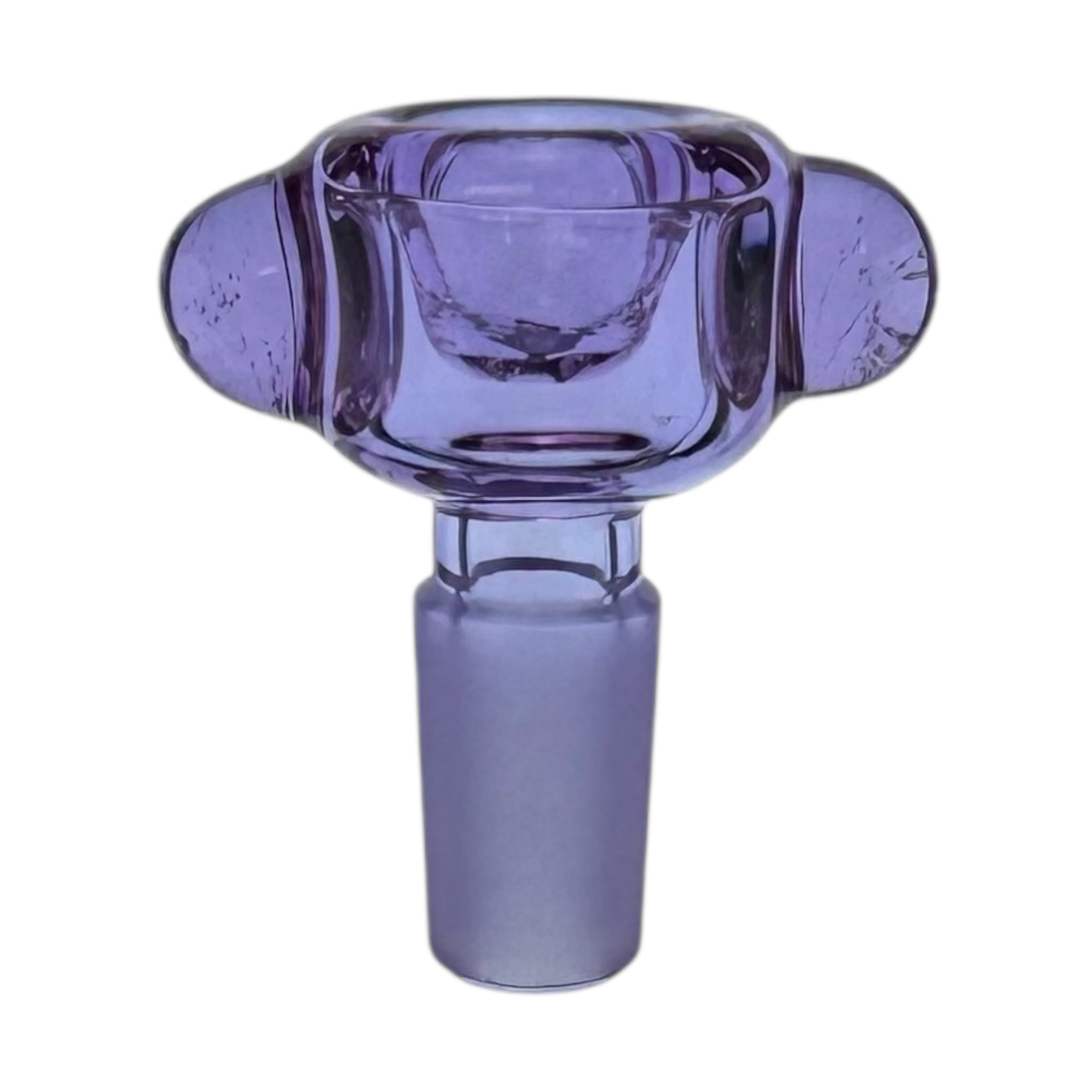 14mm Flower Bowl - Tall Straight Wall Bubble Bong Bowl Piece - Transparent Purple