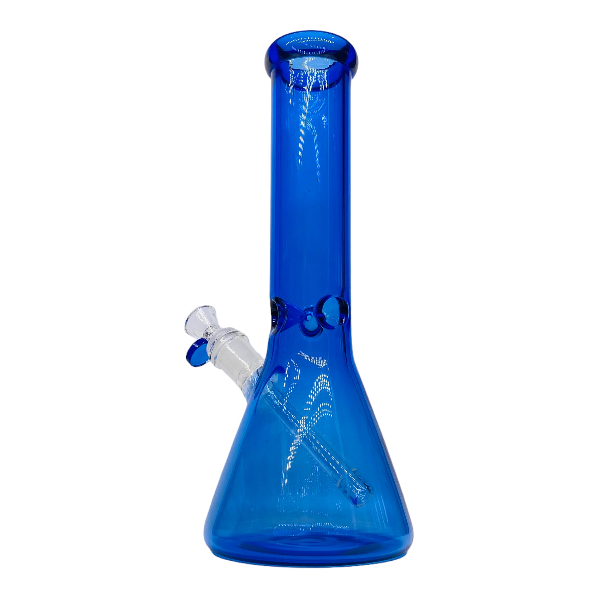 Full Cobalt Blue Beaker Base Glass Bong 12 Inch