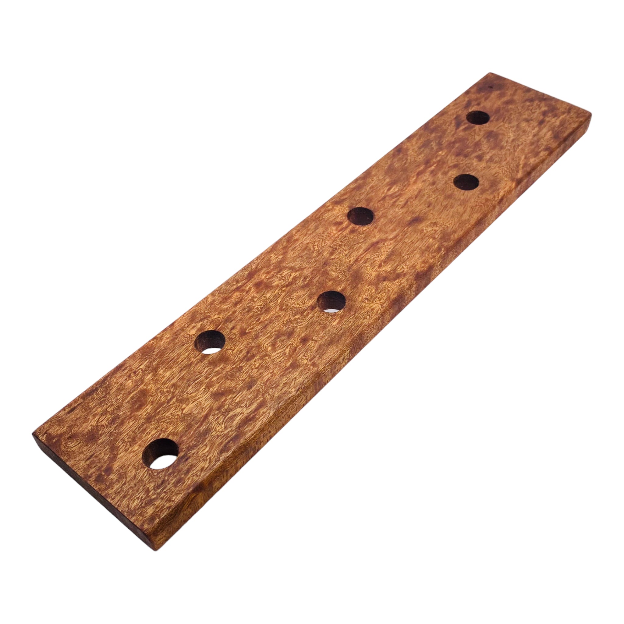 6 Hole Wood Display Stand Holder For 14mm Bong Bowl Pieces Or Quartz Bangers - Mahogany Lace Burl