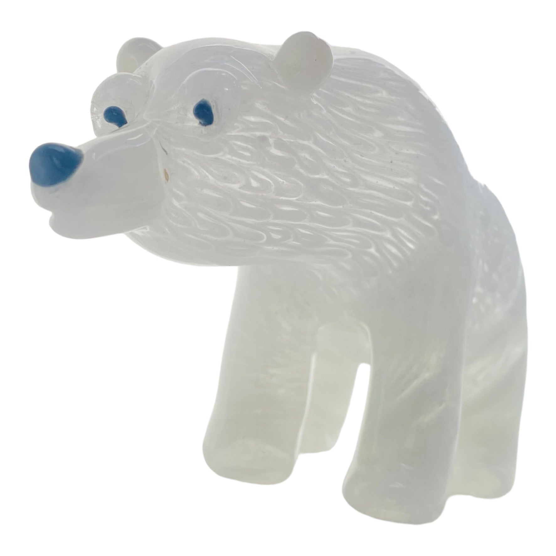 Handmade Glass Polar Bear Dry Hand Pipe Made By Daniels Glass Art