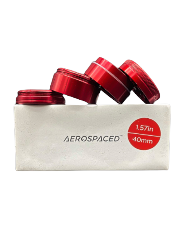 Aerospace Grinders - Small Red 4 Piece Aluminum Herb Grinder 