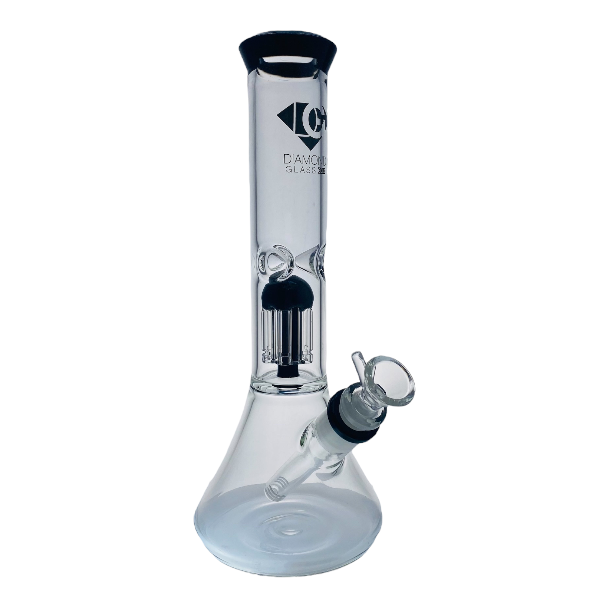 Diamond Glass Bong - 12 Inch Beaker With Tree Perc And Black Accent