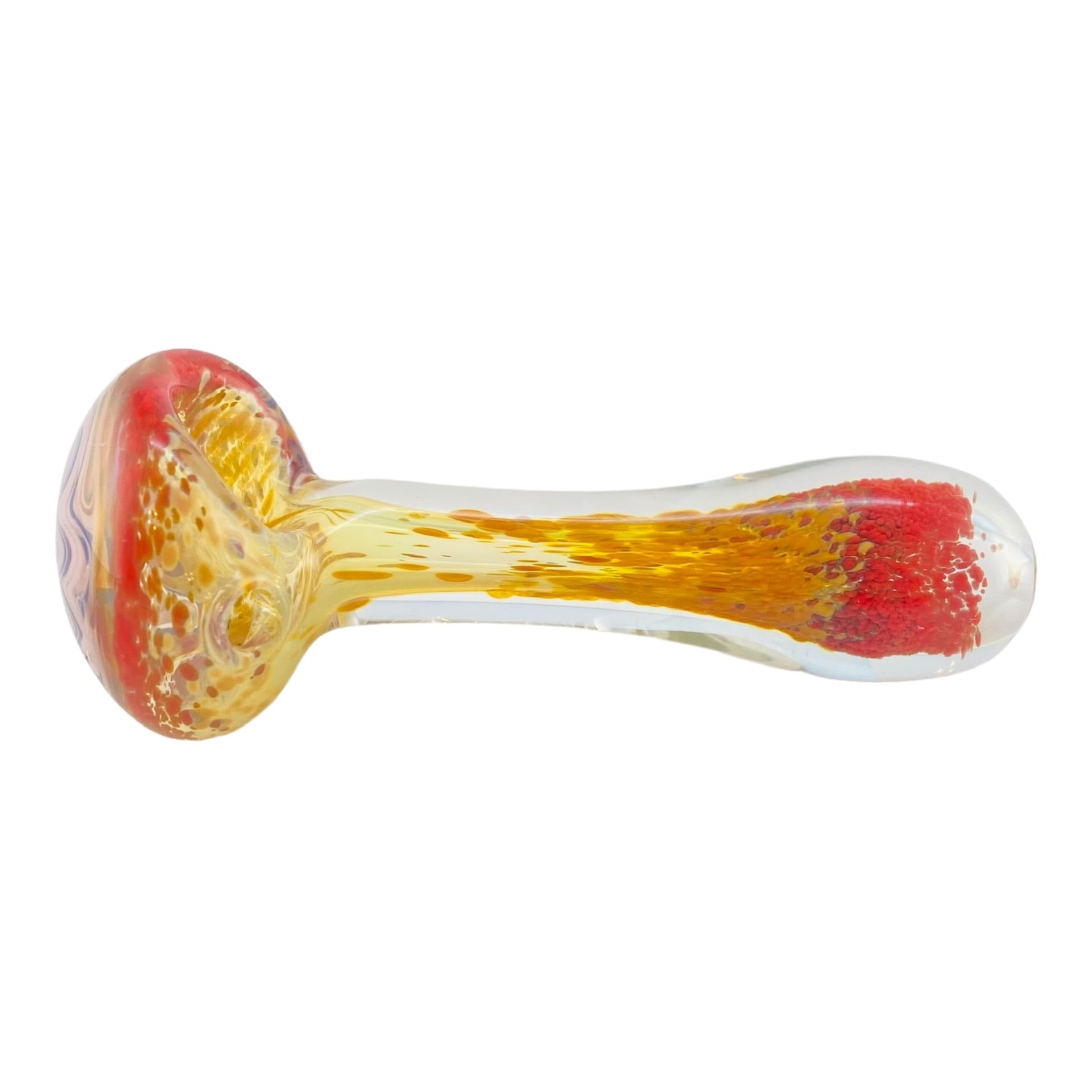 Santa Cruz Glass - Inside Out Frit With Pink & Purple Wig Wag - Glass Hand Pipe