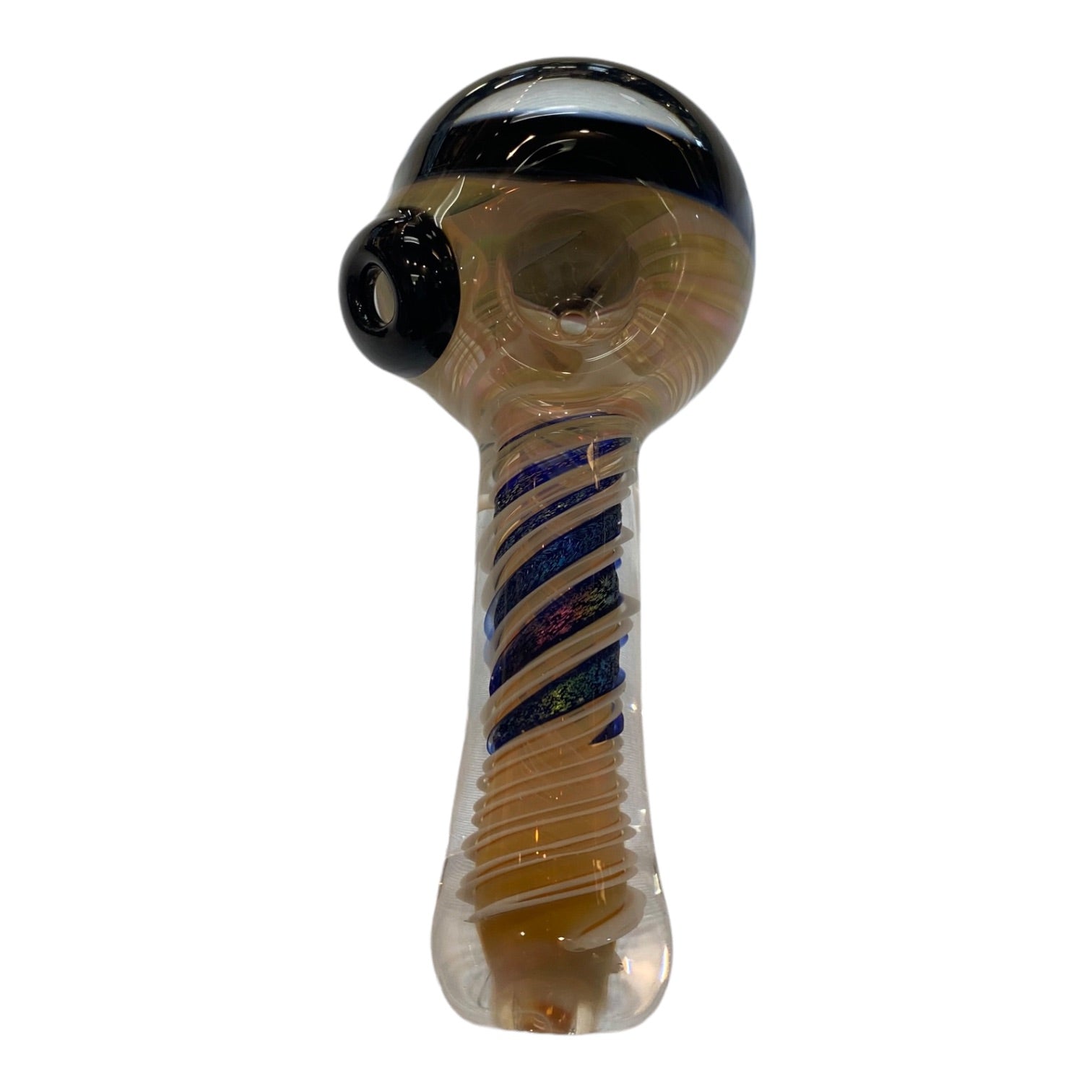Talent Glass Works - Fume And Color Coil With Woven Dichro End - Glass Hand Pipe