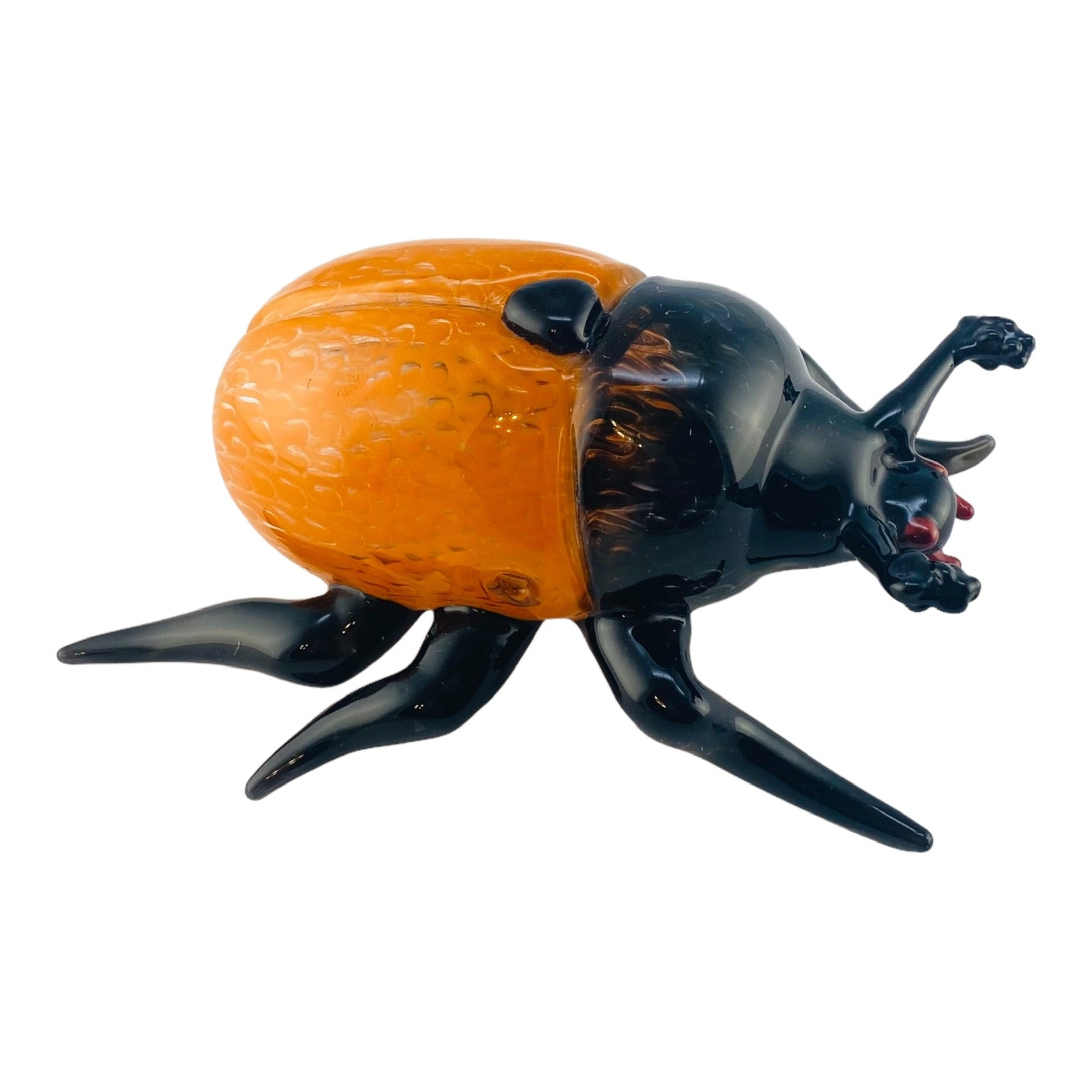 Handmade Black & Orange Beetle Insect Shaped Dry Hand Pipe