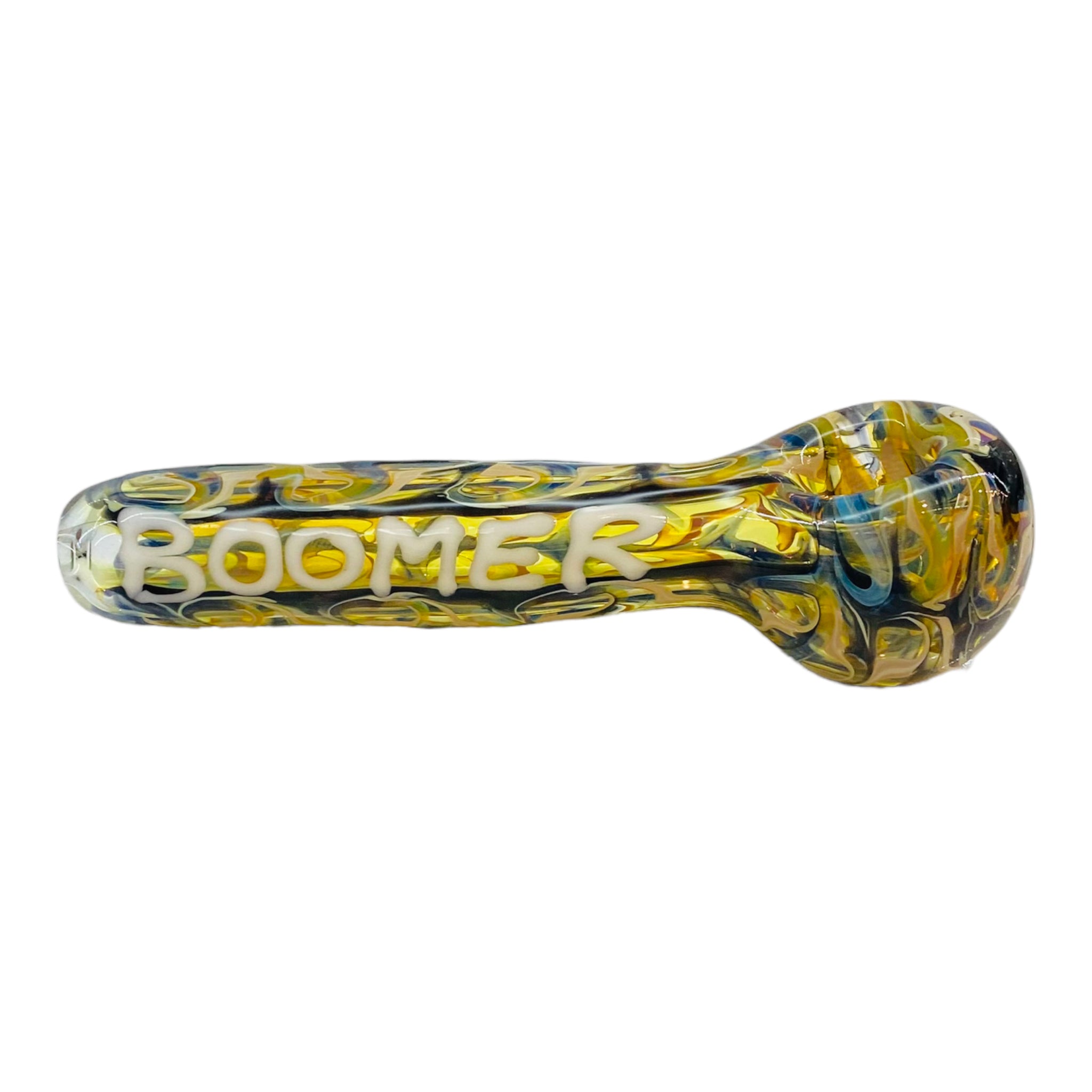 Glass Hand Pipe With Boomer On Side