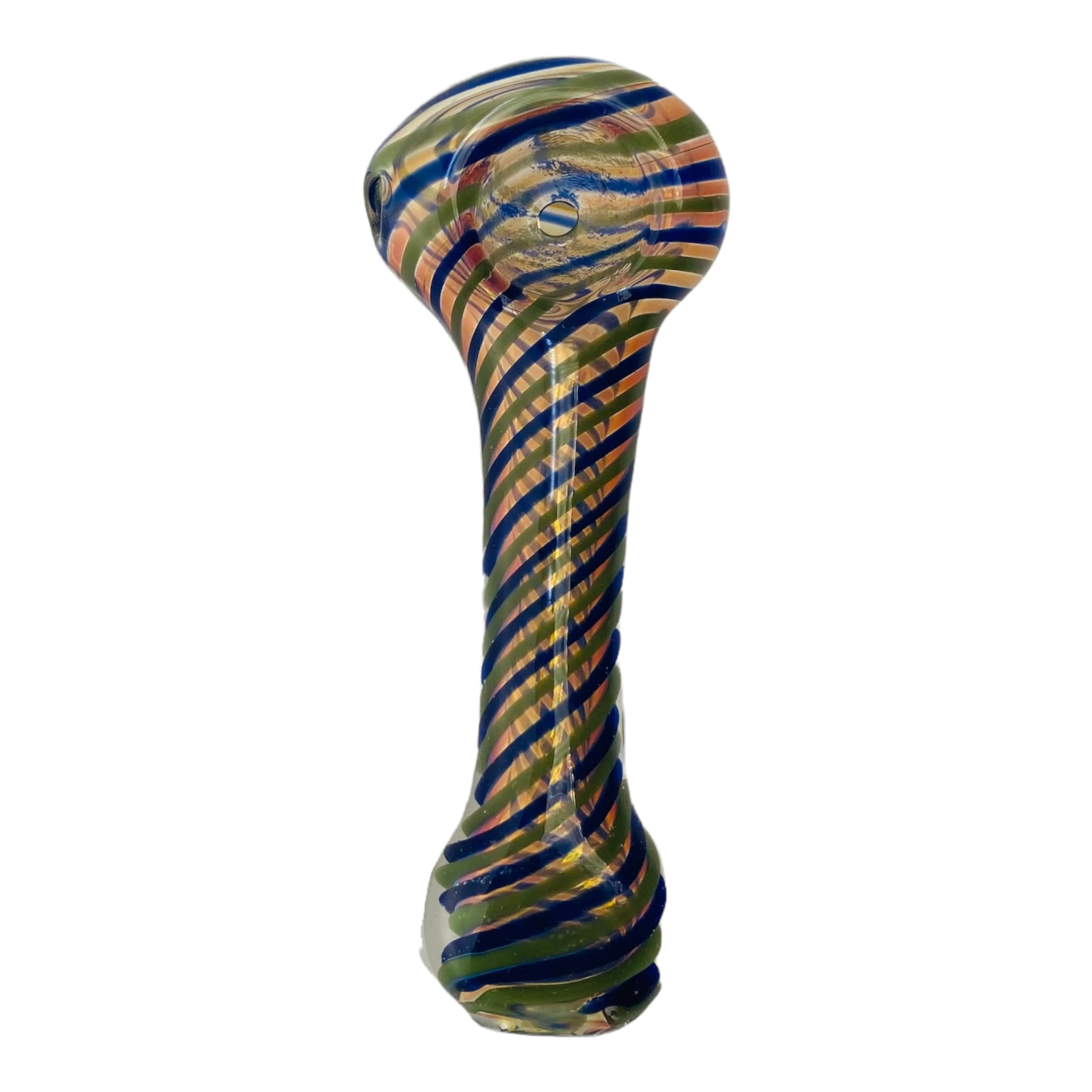 Glass Hand Pipe With Color And Fume Twist