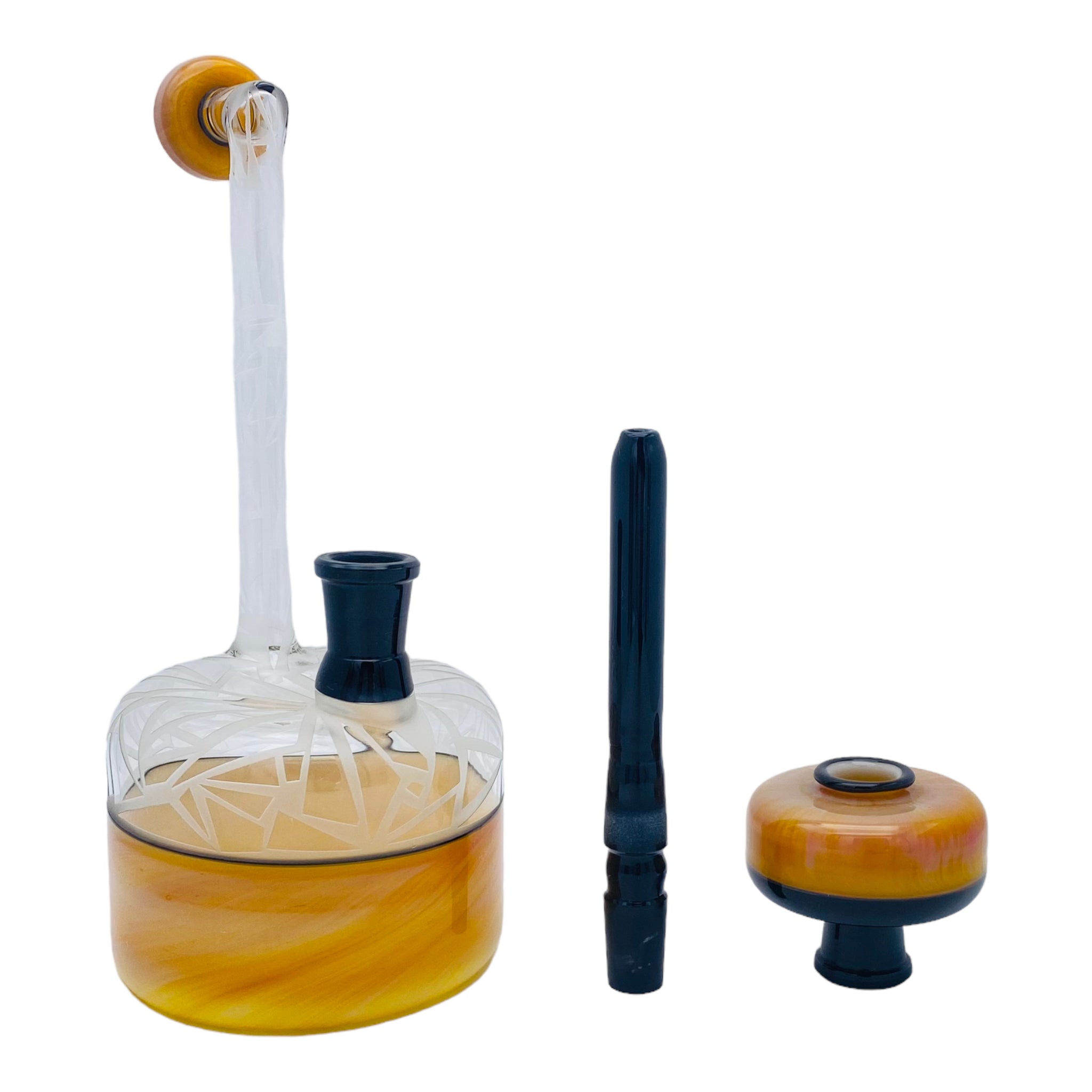 JAG Glass & Dwreck Glass - Up Right Dab Rig With Periscope Neck Sandblasting And Serendipity Glass