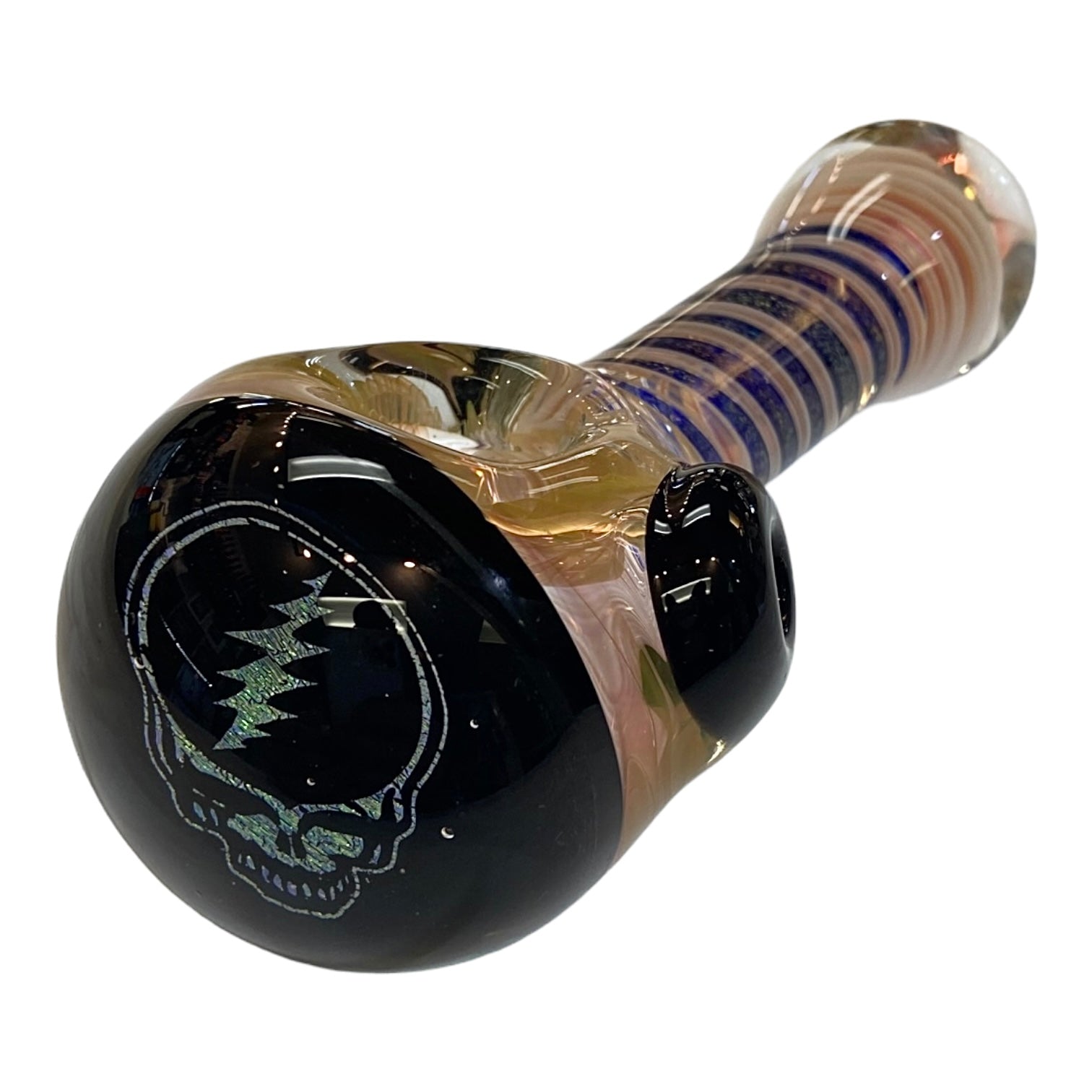 Talent Glass Works - Fume And Color Coil With Steal Your Face Dichro End - Glass Hand Pipe